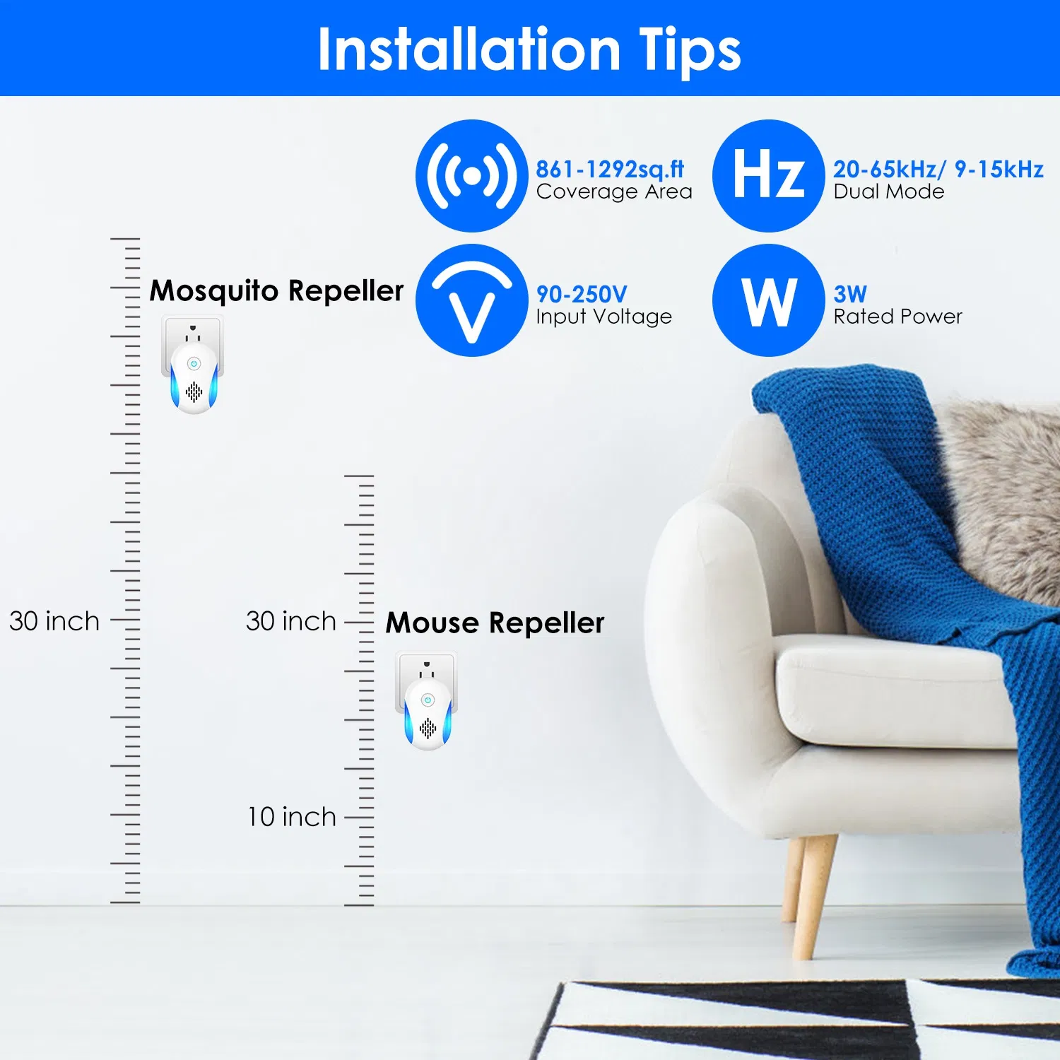 6 Pack Ultrasonic Pest Repeller, Wide Coverage Dual-Frequency Pest Control for Home Apartment Hotel Office photo 6