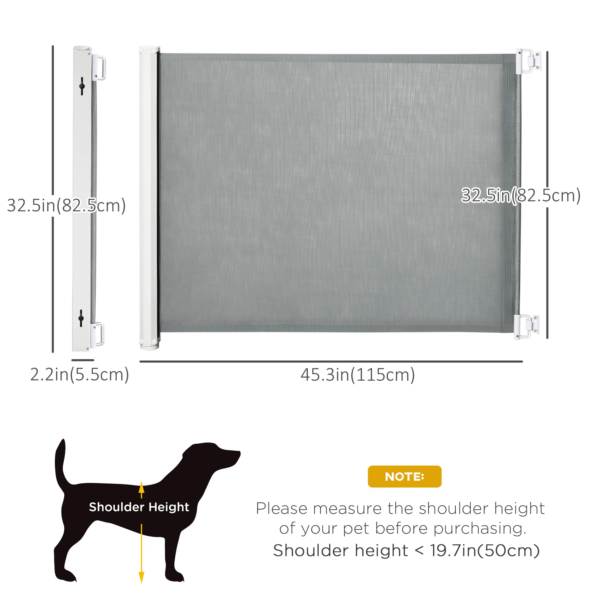 Retractable Pet Safety Barrier Gate, Flexible and Extensible for Stairways Doorways Hallways, Grey photo 6