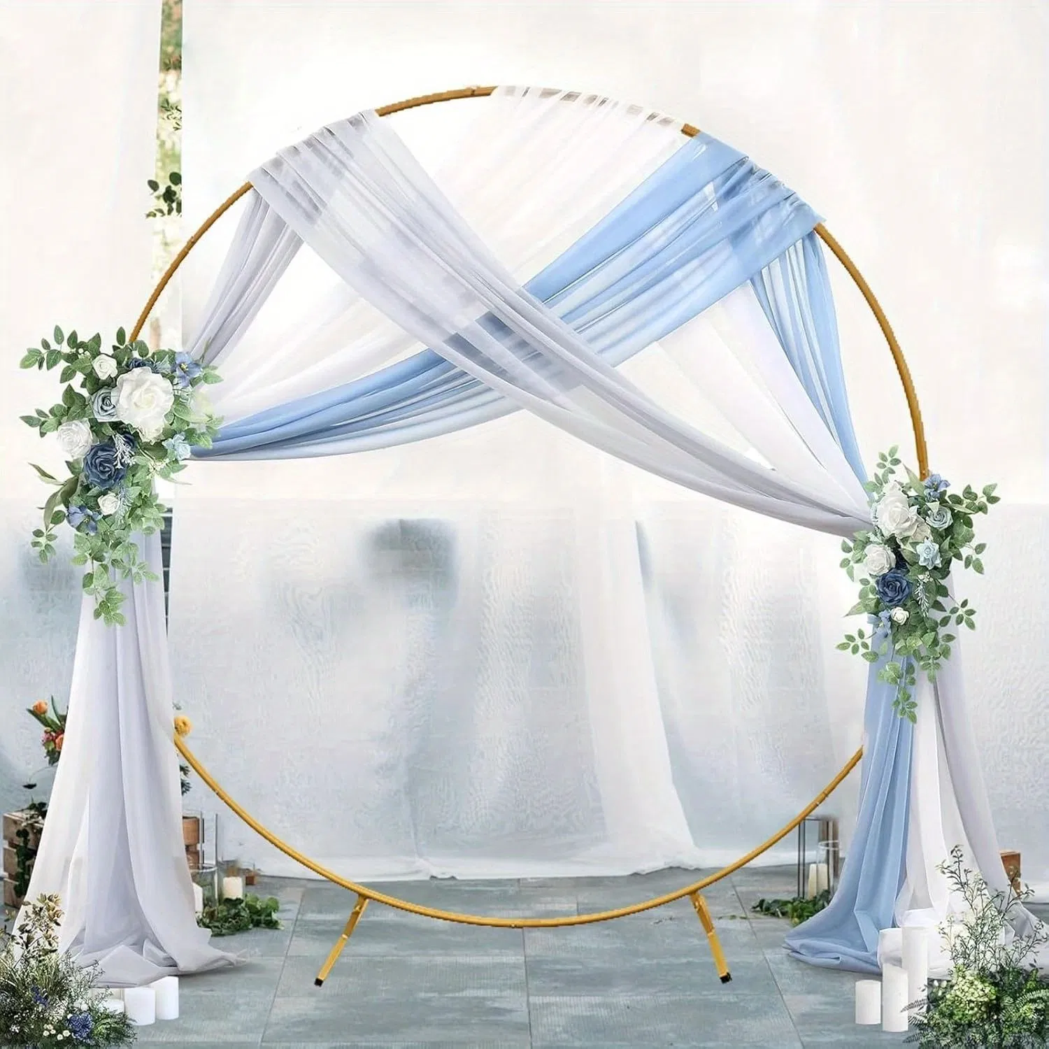 7.2FT Round Gold Balloon Arch Frame - Reusable Metal Circle Stand for Wedding Backdrop, Baby Shower Decor, Photo Booth Display - Heavy Duty Party Decor Kit with Quick Assembly DIY photo 5