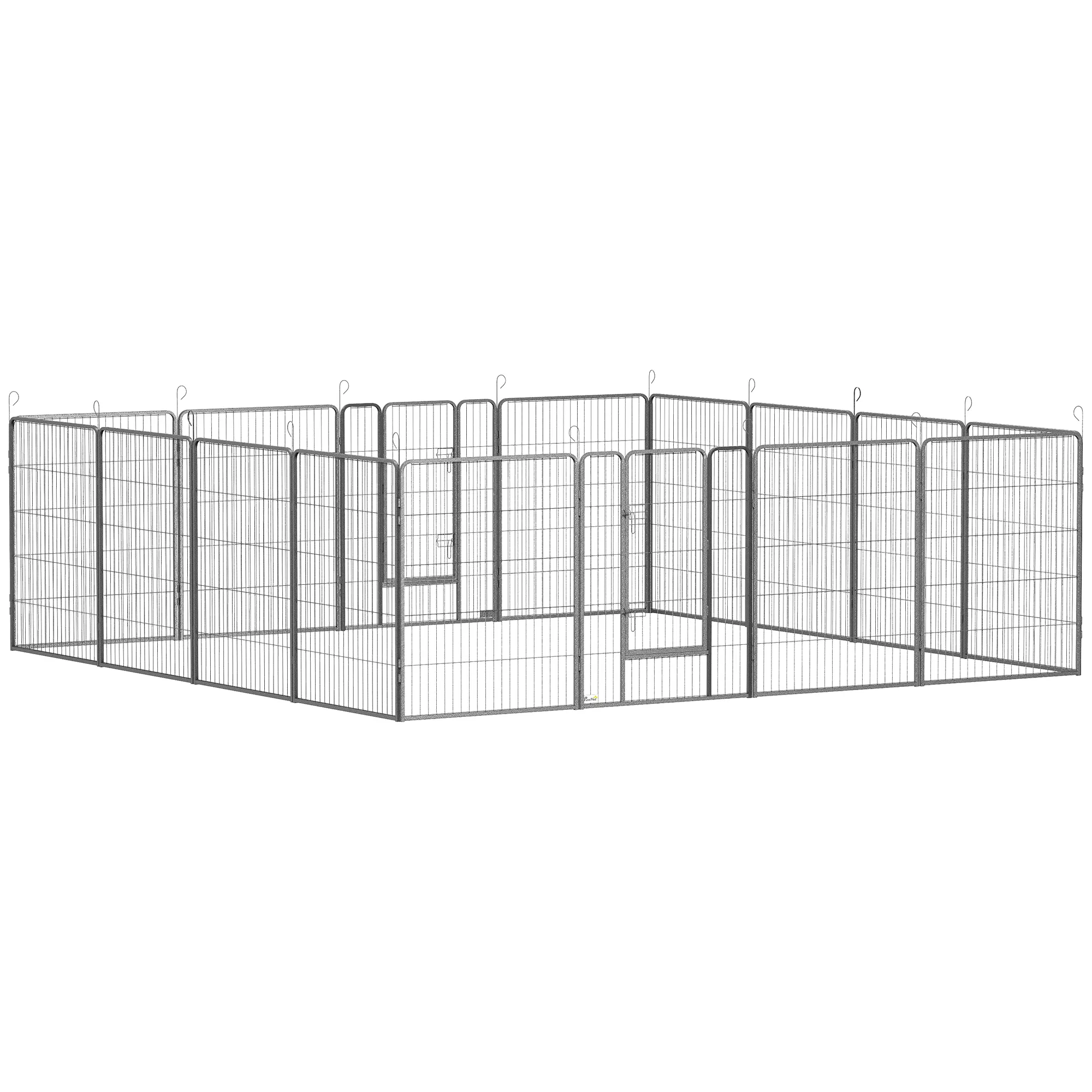 16 Panel 39" Height Heavy Duty Dog Playpen for Small Medium Large Dogs, Grey photo 1