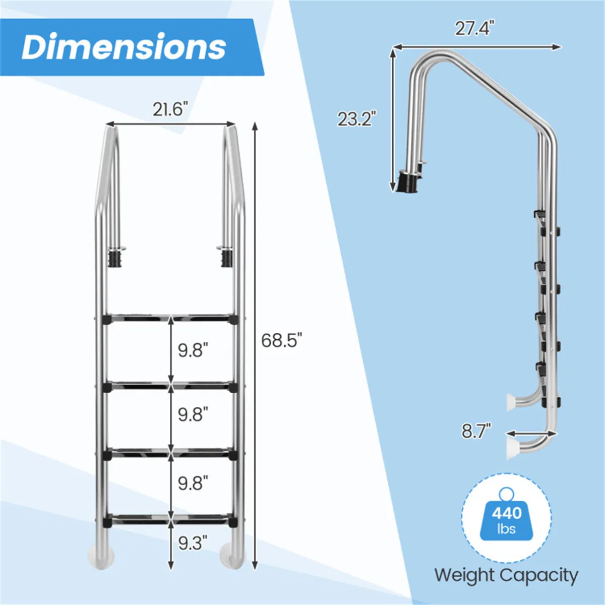 Stainless Steel Swimming Pool Ladder photo 2