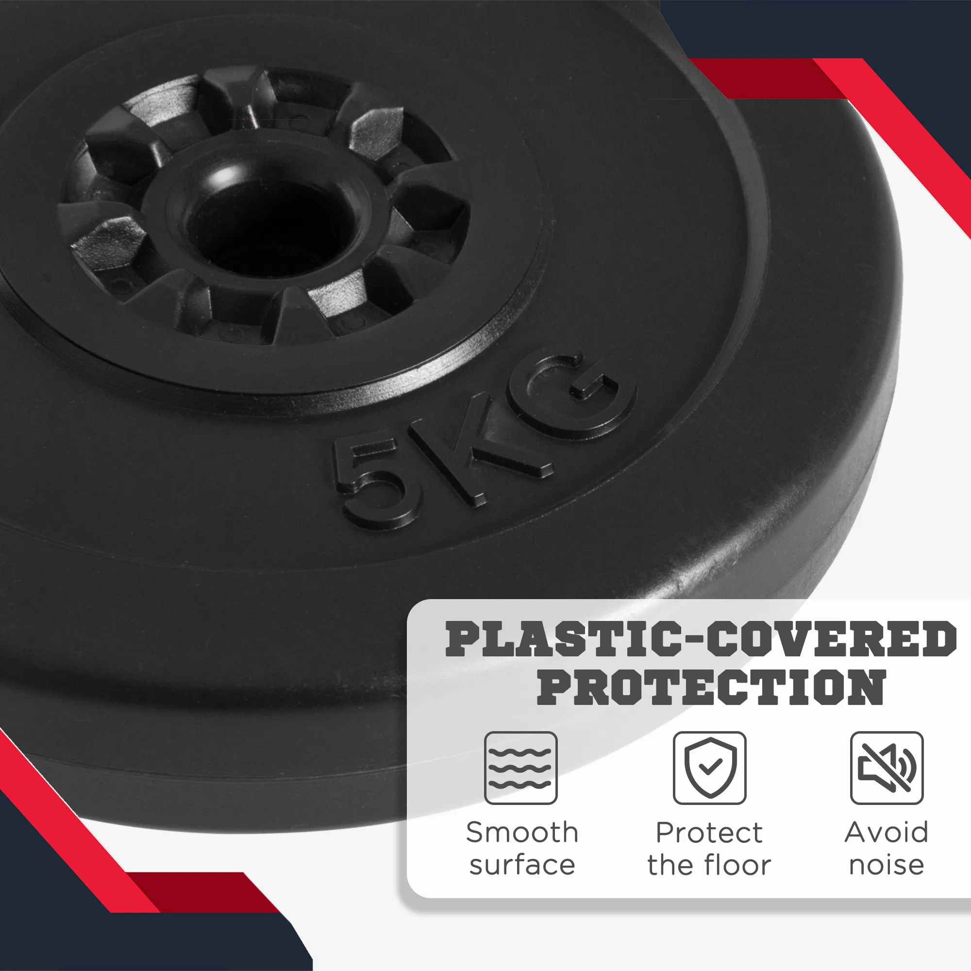 4 Piece dumbbell Weight Plates Set 2 x 11lbs and 2 x 22lbs Black (Weights Only) photo 6