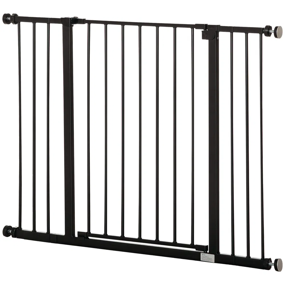 Pressure Fit Dog Gate Pet Barrier for stairs doorway, 29.9''- 42.1'' Width Black photo 7