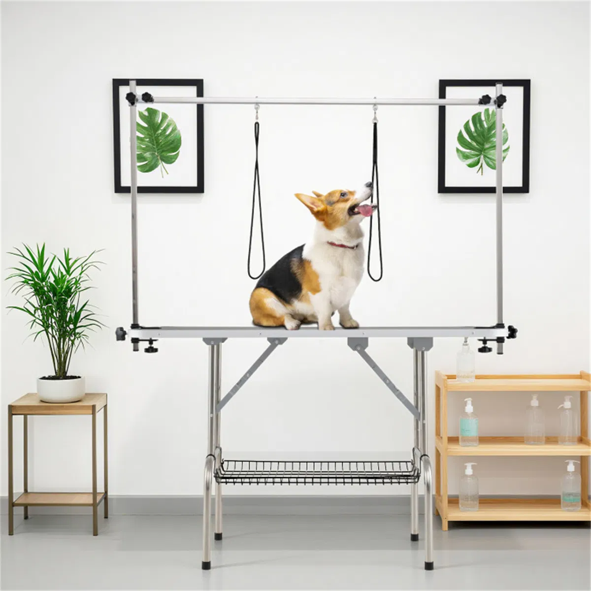 Foldable Pet Grooming Table with Adjustable H-shaped Arms, 330 LBS Capacity for Small-Large Dogs photo 5