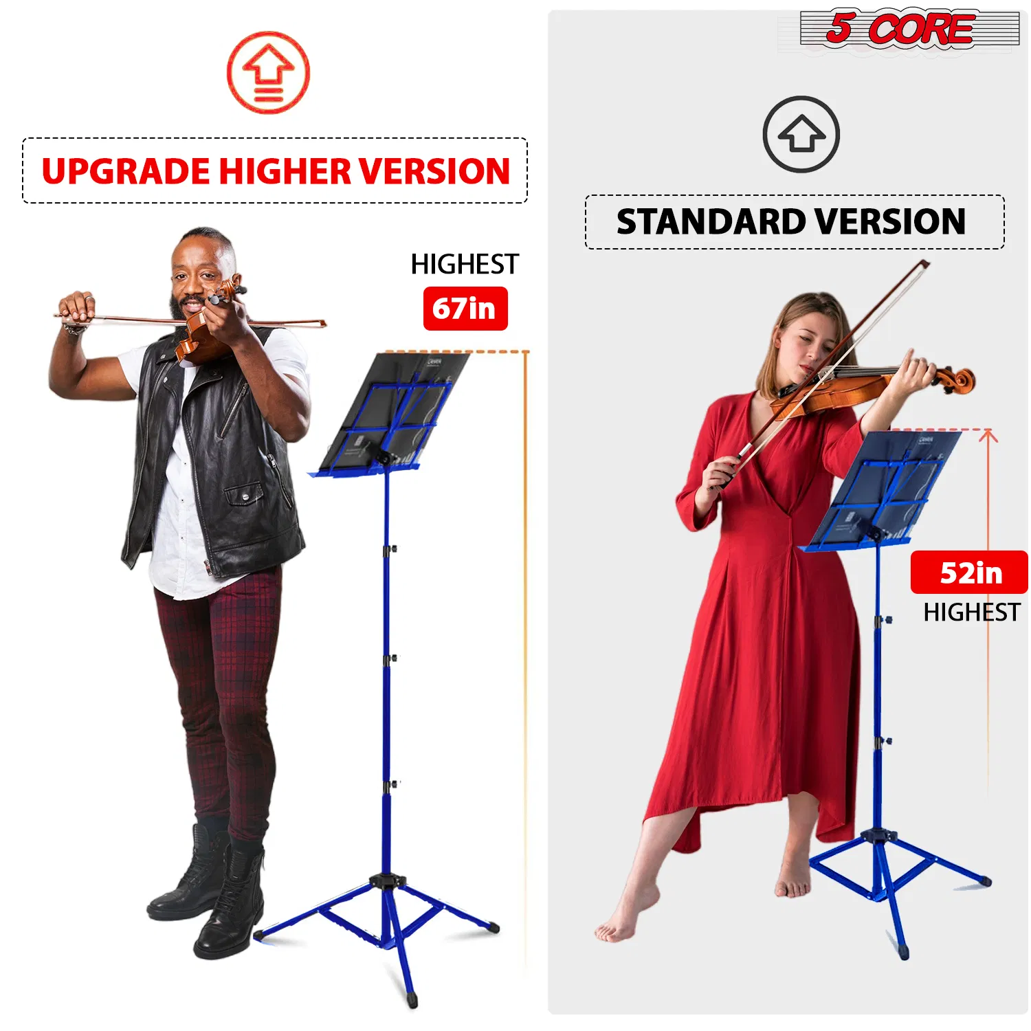 5Core Music Stand For Sheet Music Portable Tripod Adjustable Folding Note Holder photo 3