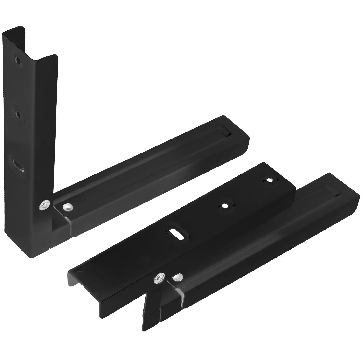 Multi-Functional L-Shape Wall Mount Bracket, Adjustable Retractable Microwave Shelf, Heavy-Duty Anti-Rust Steel Storage Rack for Indoor & Outdoor Use photo 5