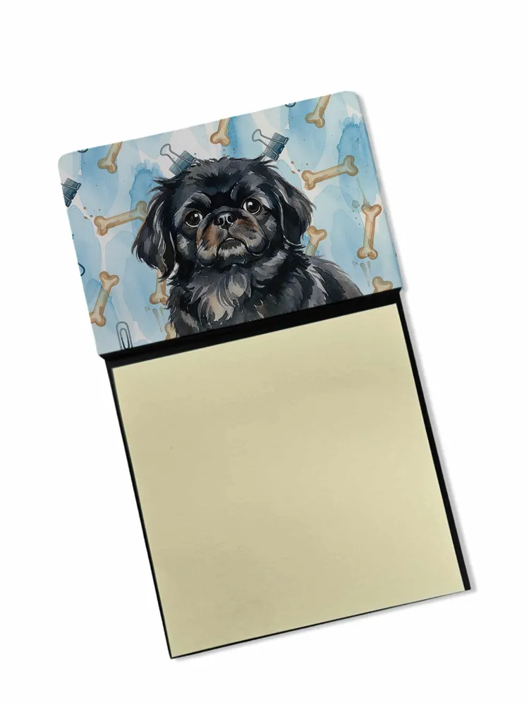 Black Pekingese Coworker Watercolor Sticky Note Holder Refillable Dispenser Desk Accessory 3x3 Pad Gift photo 8