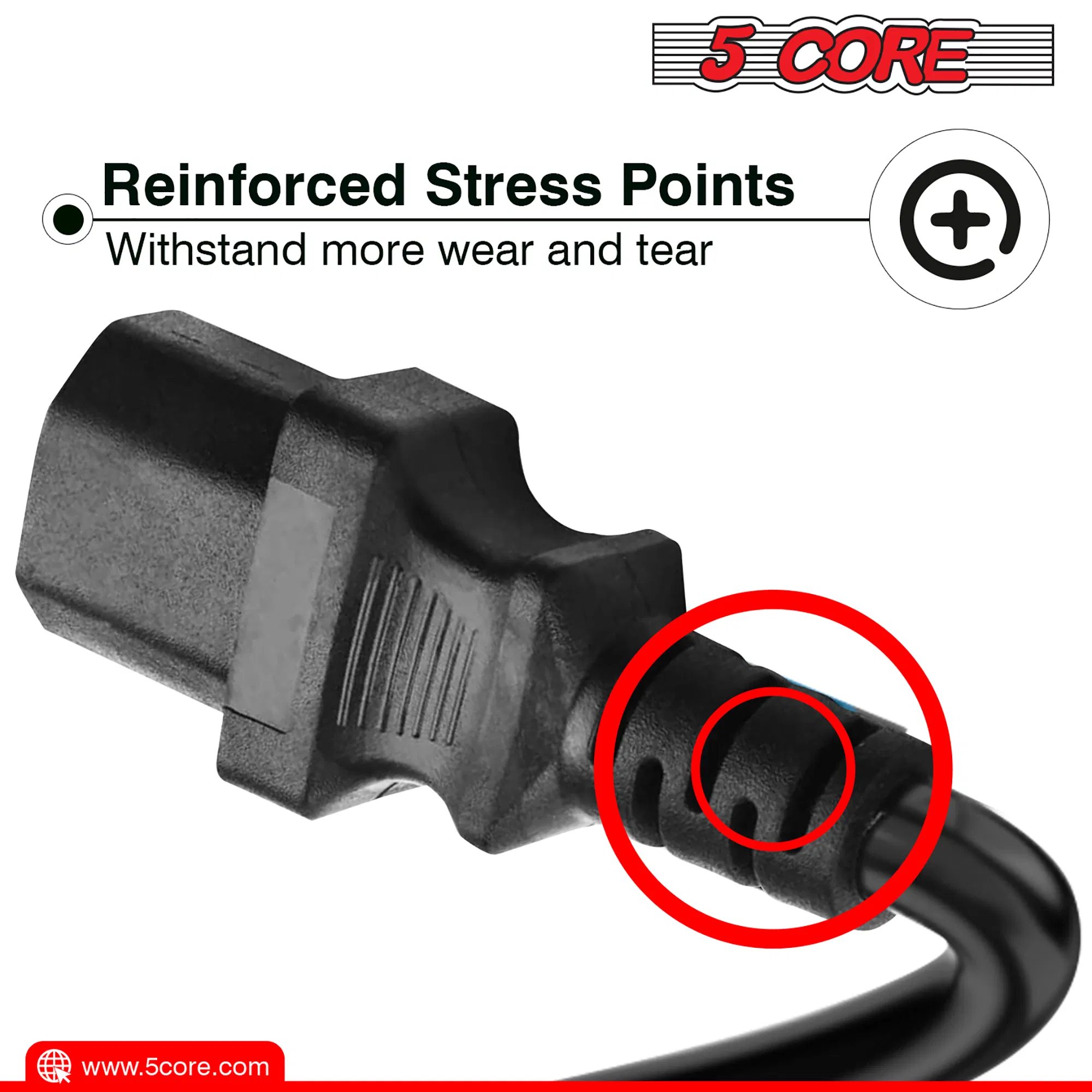 5 Core AC Power Cord 12 Ft ? 2 Prong US Male to Female Extension Adapter ? 16AWG/2C 125V 13A 1/2/5 Pc - PP 1002 photo 4