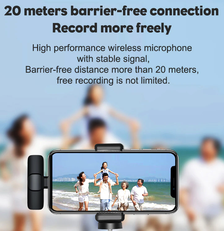 Lavalier Microphone Wireless Audio Video Recording Mini Mic For Android/iPhone photo 6