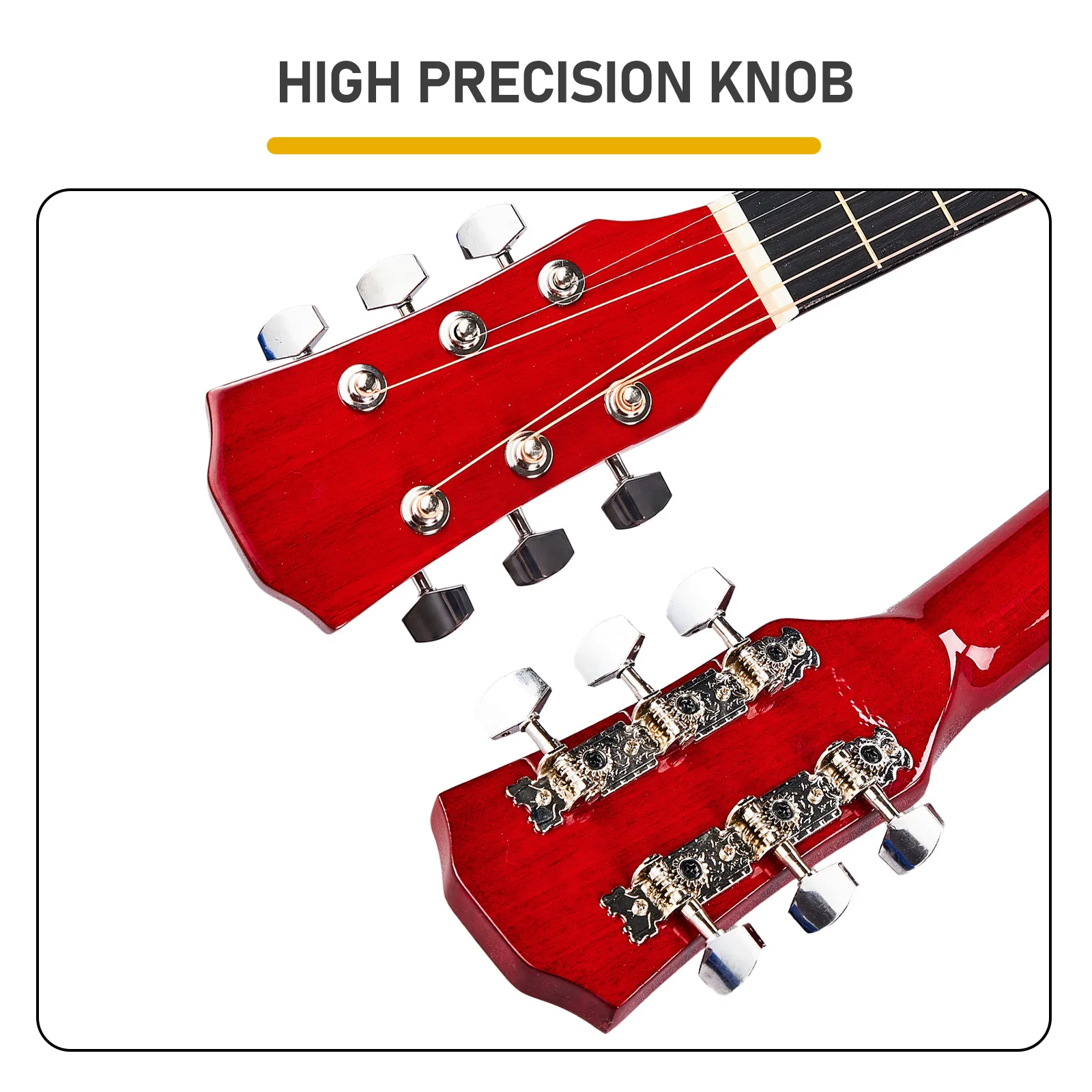 Turn red 41-inch Dreadnought barrel-shaped cutaway acoustic guitar with pick, strings, capo, gig bag, tuner, wrench tool, and shoulder strap photo 2