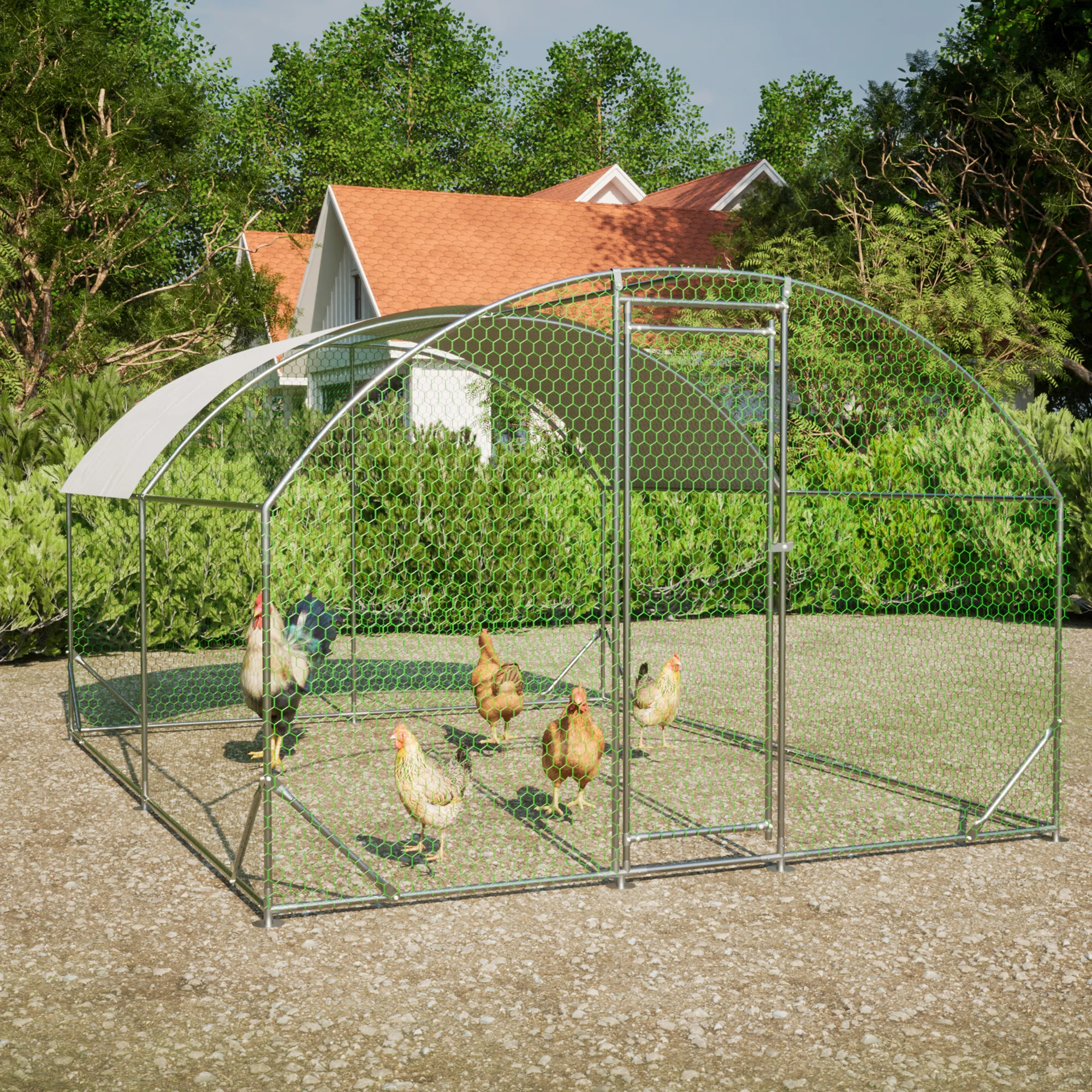 9.84' x 13.12' x 6.56' Large Chicken Coop Metal Chicken Run with Waterproof and Anti-UV Cover photo 1