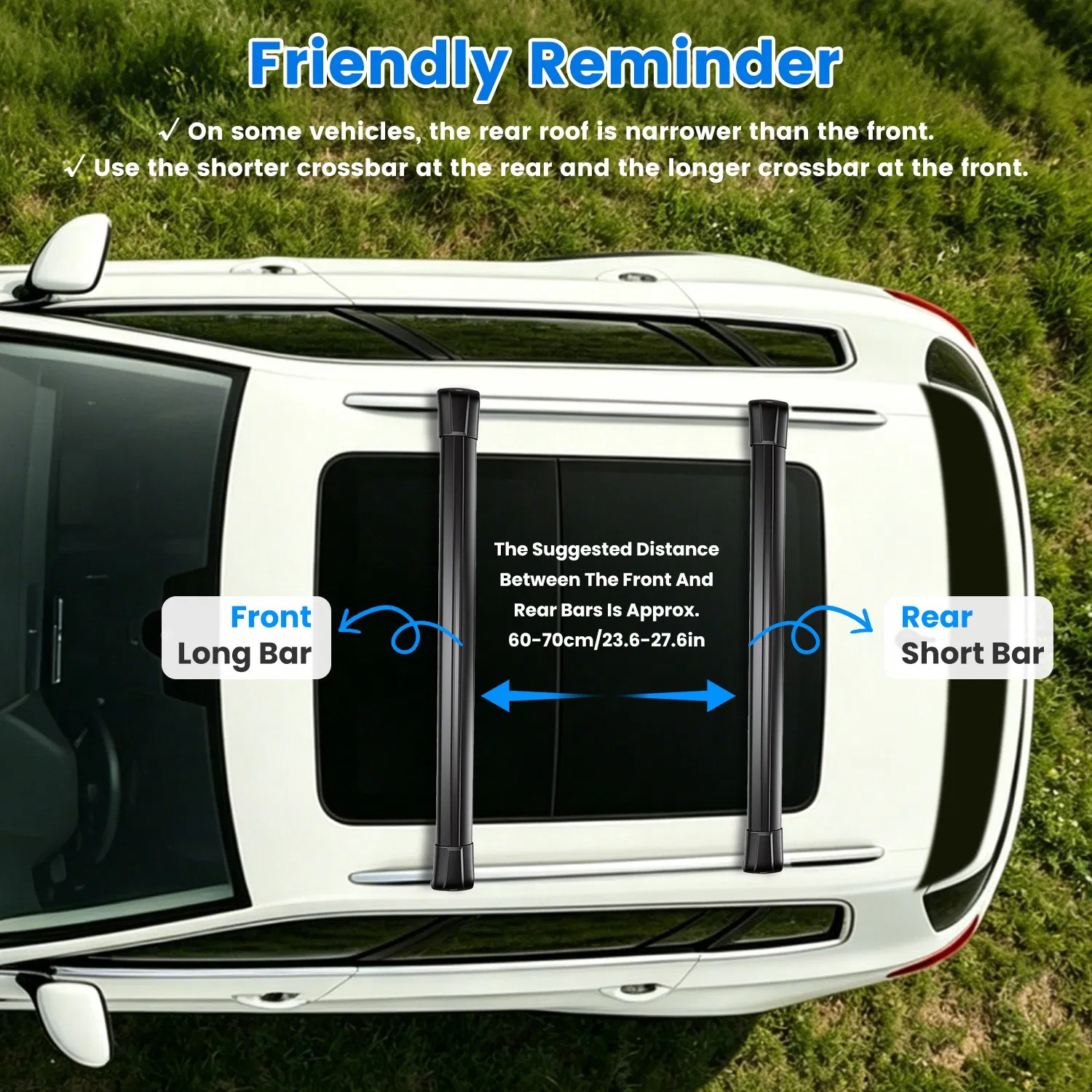 Roof Rack Cross Bars Fit for Volkswagen Tiguan 2018-2026 & Taos 2022-2026 with Factory Raised Side Rails Lockable Aluminum Roof Cargo Carrier Bars 330lbs Max Load for Luggage Kayaks Bikes photo 8