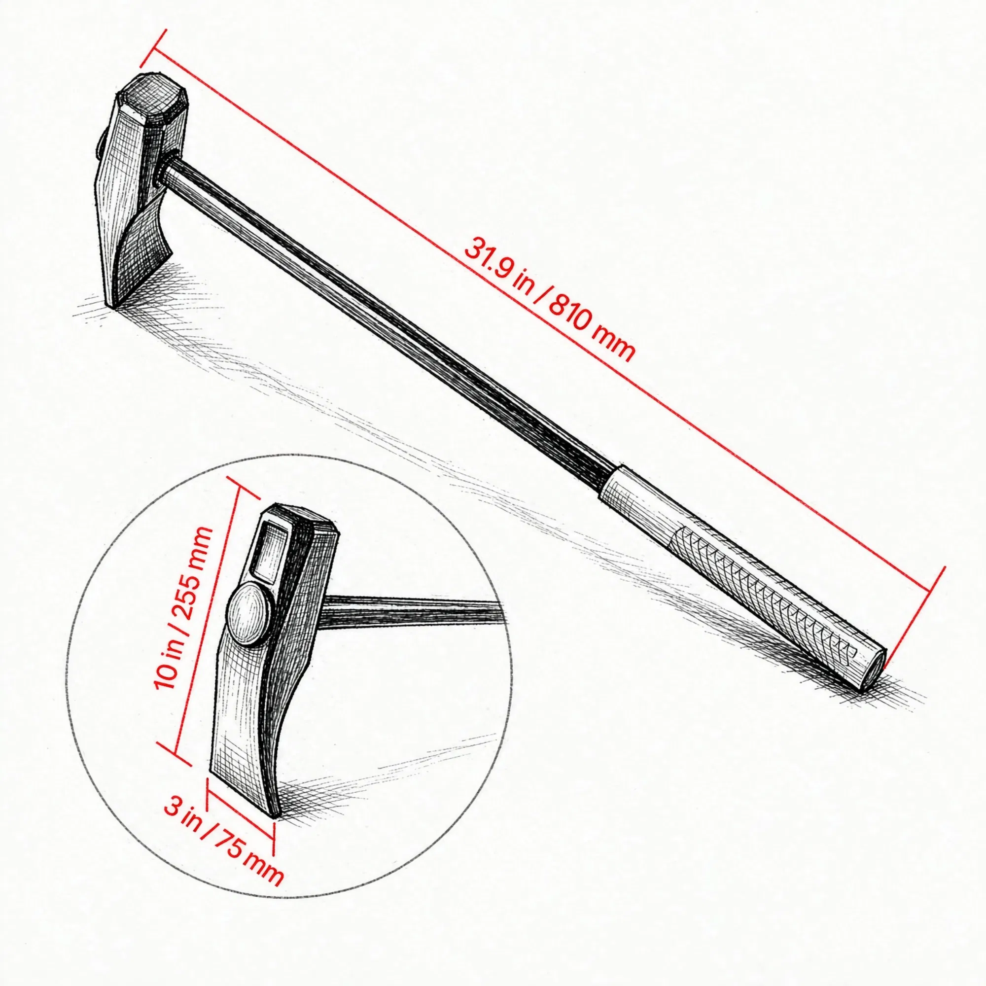 32" Tire Bead Breaker Wedge, Heavy Duty Cast Iron Head Hammer, Universal Tire Removal Tool for Motorcycles, Cars, Trucks, ATVs, UTVs & Tractors photo 2