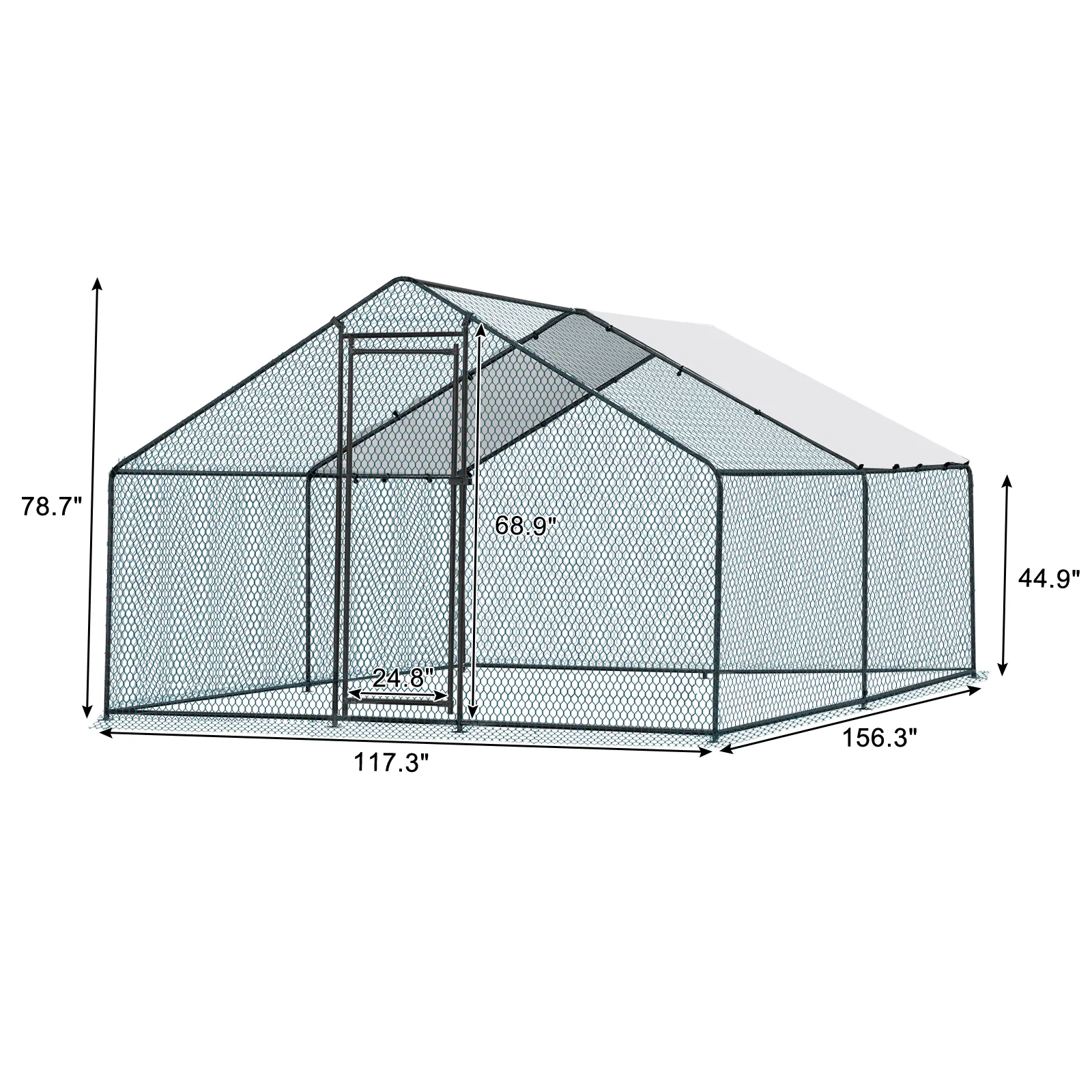 13 x 10 ft Large Metal Chicken Coop, Walk-in Poultry Cage Chicken Hen Run House with Waterproof Cover, Rabbits Cats Dogs Farm Pen for Outdoor Backyard Farm Garden photo 2