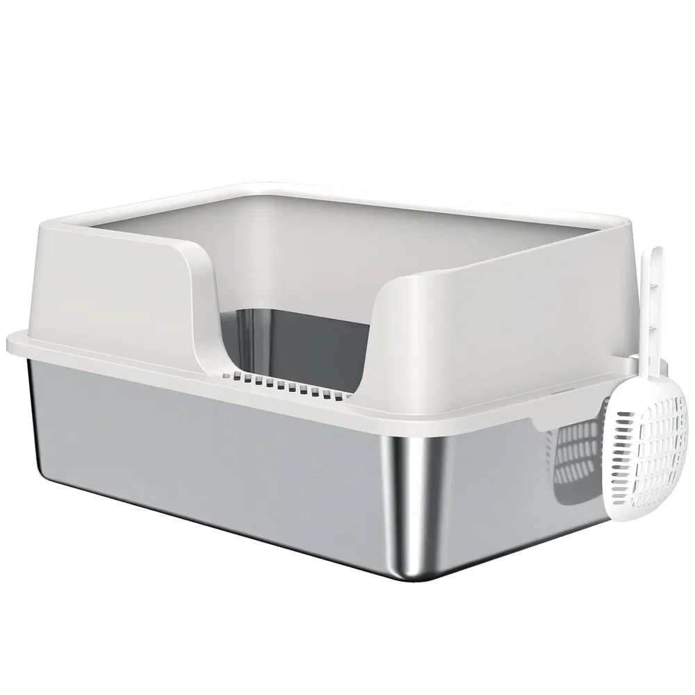 Stainless Steel Cat Litter Box with Lid with Scoop, High Sided, Non-Stick, & Anti-Urine Leakage, Easy Cleaning photo 7