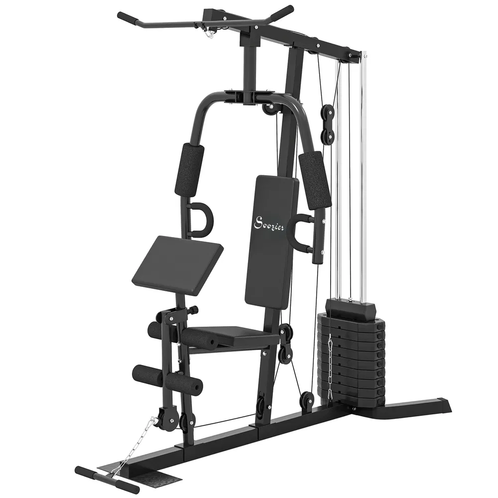 Multi-Exercise Home Gym Station with 99lbs Weight Stack, for Full Body Workout photo 7