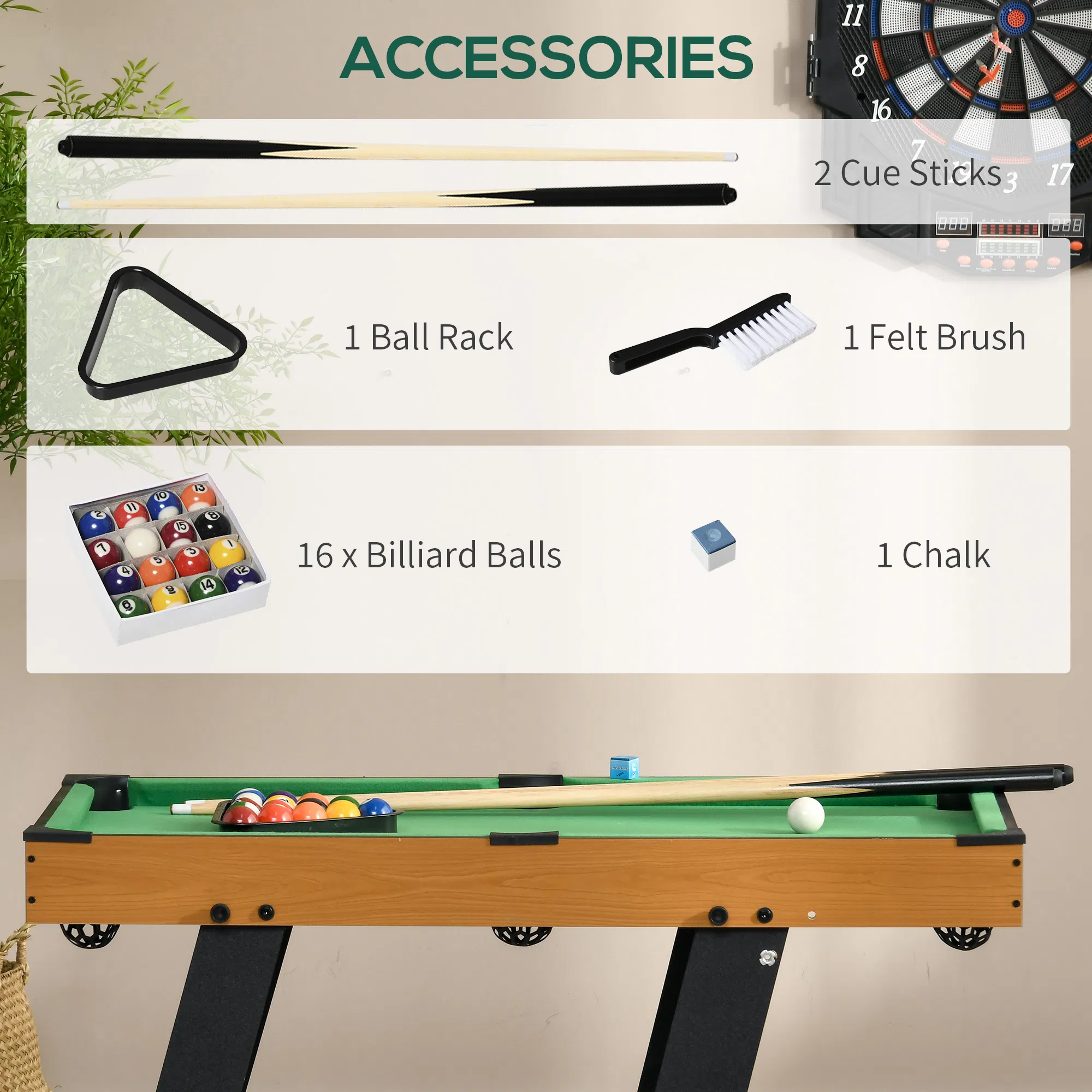 38" Mini Pool Table Set Tabletop Billiards Game with Easy Folding for Storage, with Balls, Cues, Chalk, Brush photo 5