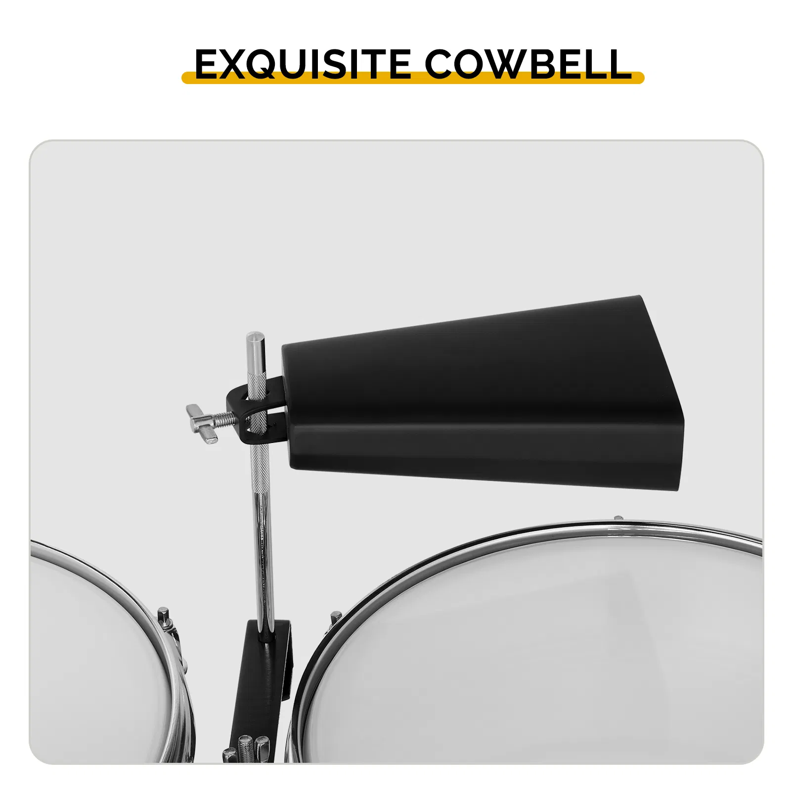 Percussion 13" & 14" Timbales Drum Set with Stand and Cowbell Silver photo 8