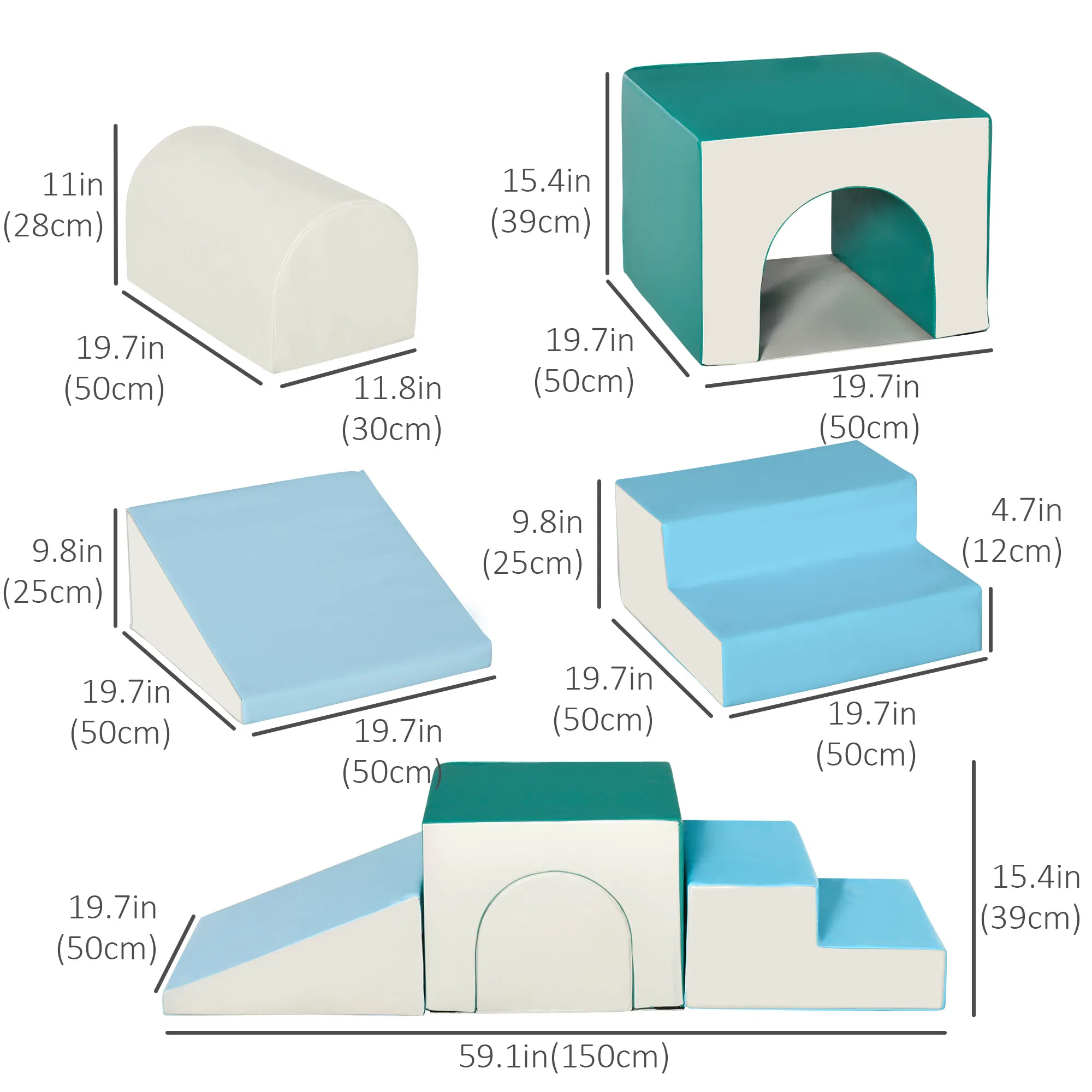 Foam Climbing Blocks for Toddlers, Kids Modular Play Set for Baby Children, Soft Play Equipment for Crawling Sliding, Easy-to-clean Safe DIY Creative, Multicolor photo 6