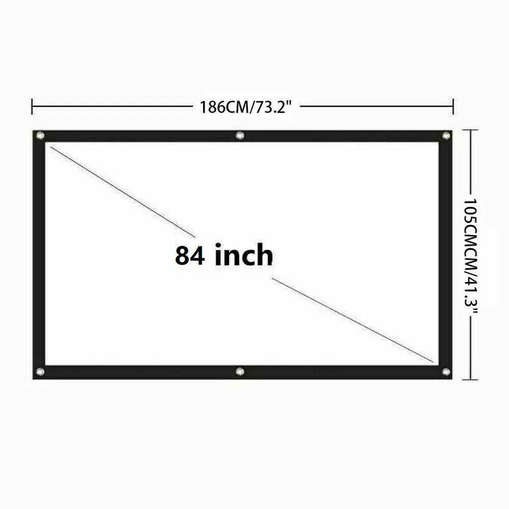 Portable Foldable Projector Screen 16:9 HD Outdoor Home Cinema Theater 3D Movie photo 5