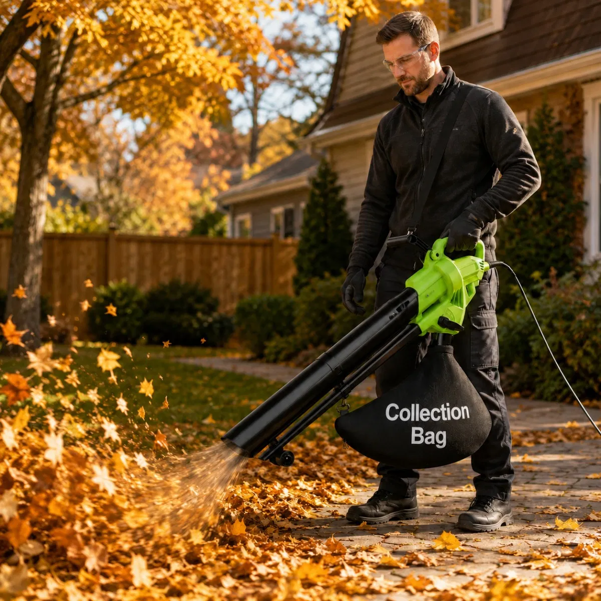 3-in-1 Corded Leaf Blower, Vacuum And Mulcher, 500 CFM 167 MPH Electric Yard Cleaner with 10.57gal Collection Bag photo 3