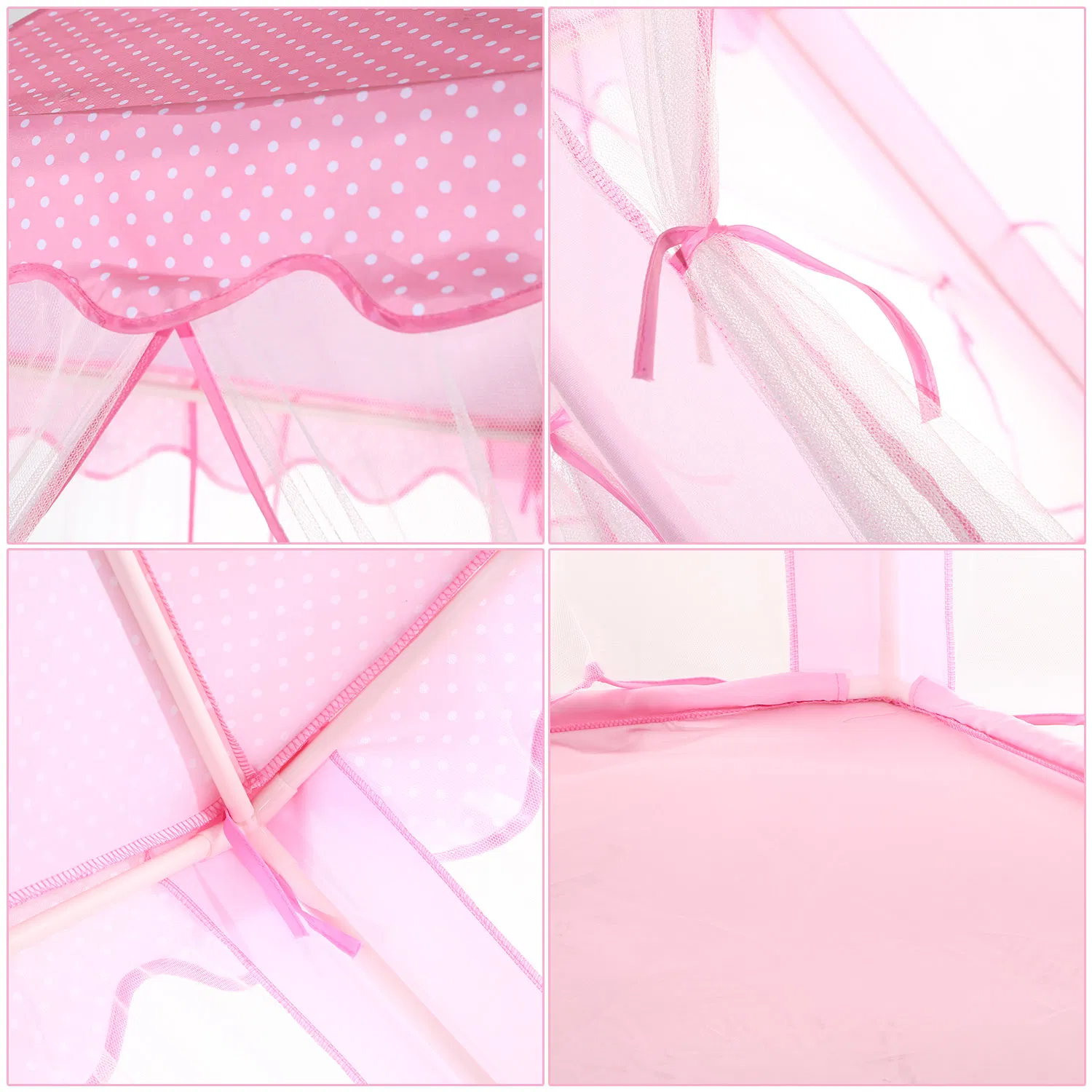 Princess Play Tent for Girls, Large Castle Playhouse with 6 Breathable Mesh Doors, Indoor Outdoor Play Tent for Backyard Garden Party, Sturdy Structure Easy Assembly, Gift for Kids Birthday photo 5