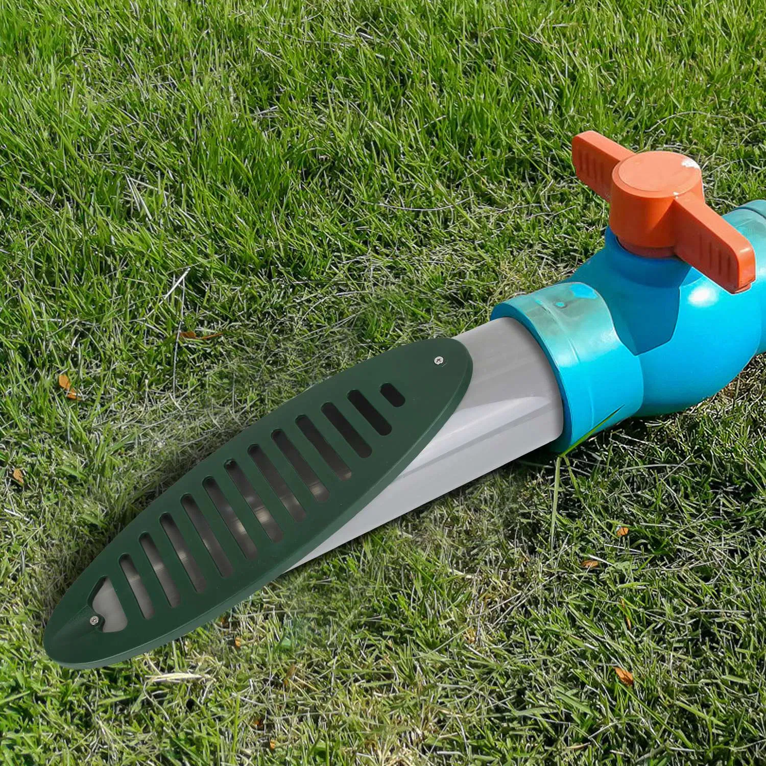 4Inch Green Angled Yard Drainage Pipe With Sloped Grate Yard Drain Emitter For Sump Pump Discharge Downspout Extensions Inlet Outlet Yard Drain Compatible With 4' Connections photo 3