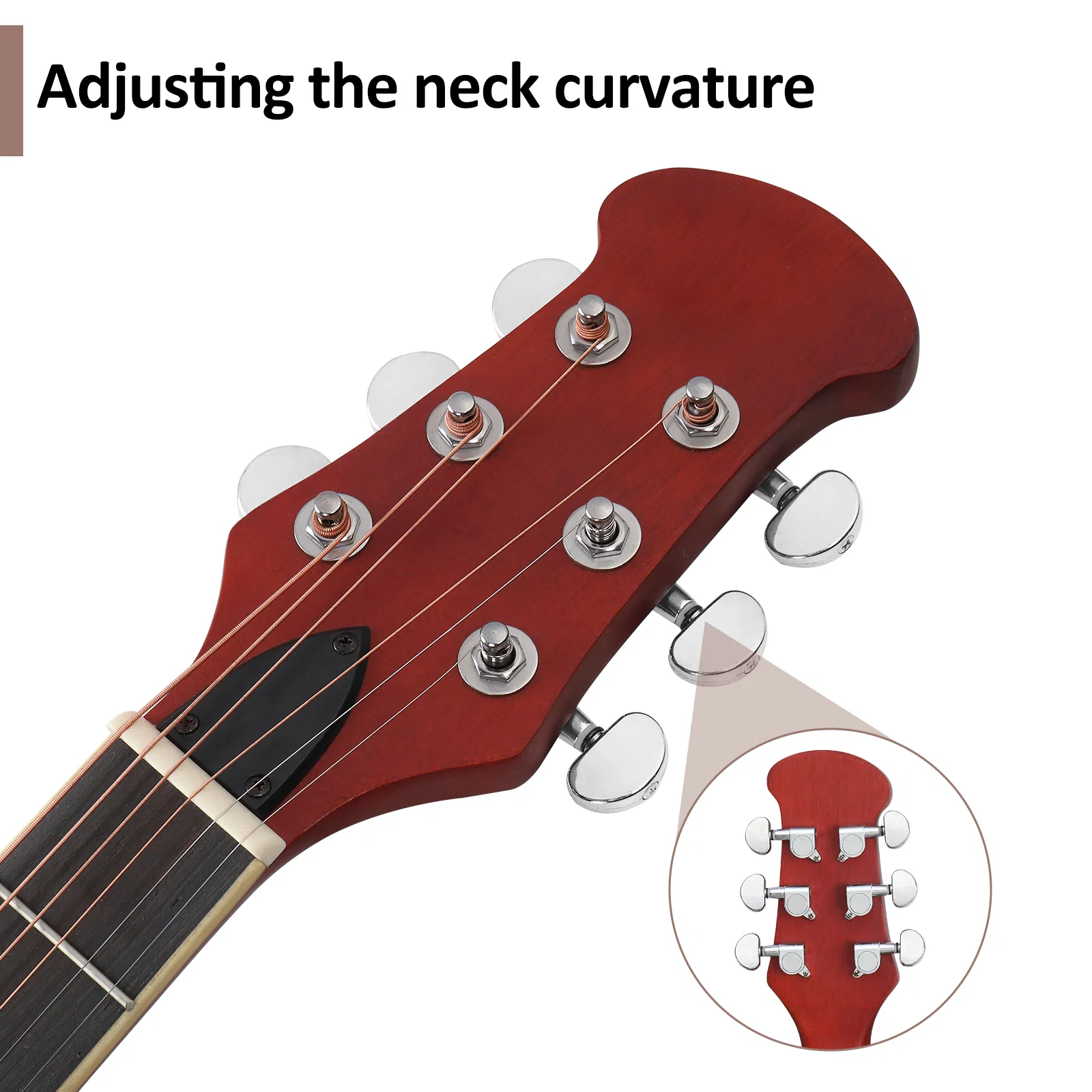 41 inch Cutawary Round Back Acoustic Guitar Spruce Top Grape Hole Burlywood photo 5