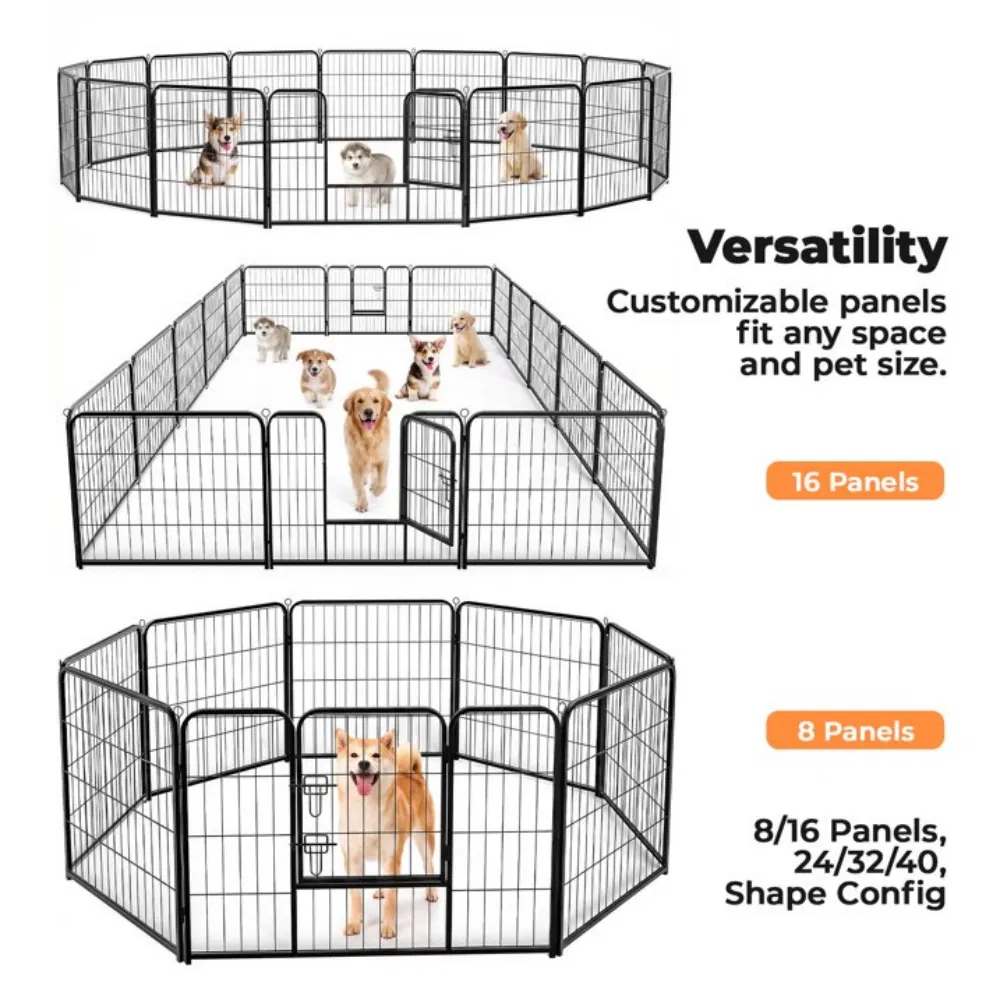 Dog Playpen Indoor Fence Height Metal Exercise Pen with Door Small Puppy/Medium/Large Dogs Animal Pet for Outdoor, Garden, Yard(Shipment from Walmart) photo 5
