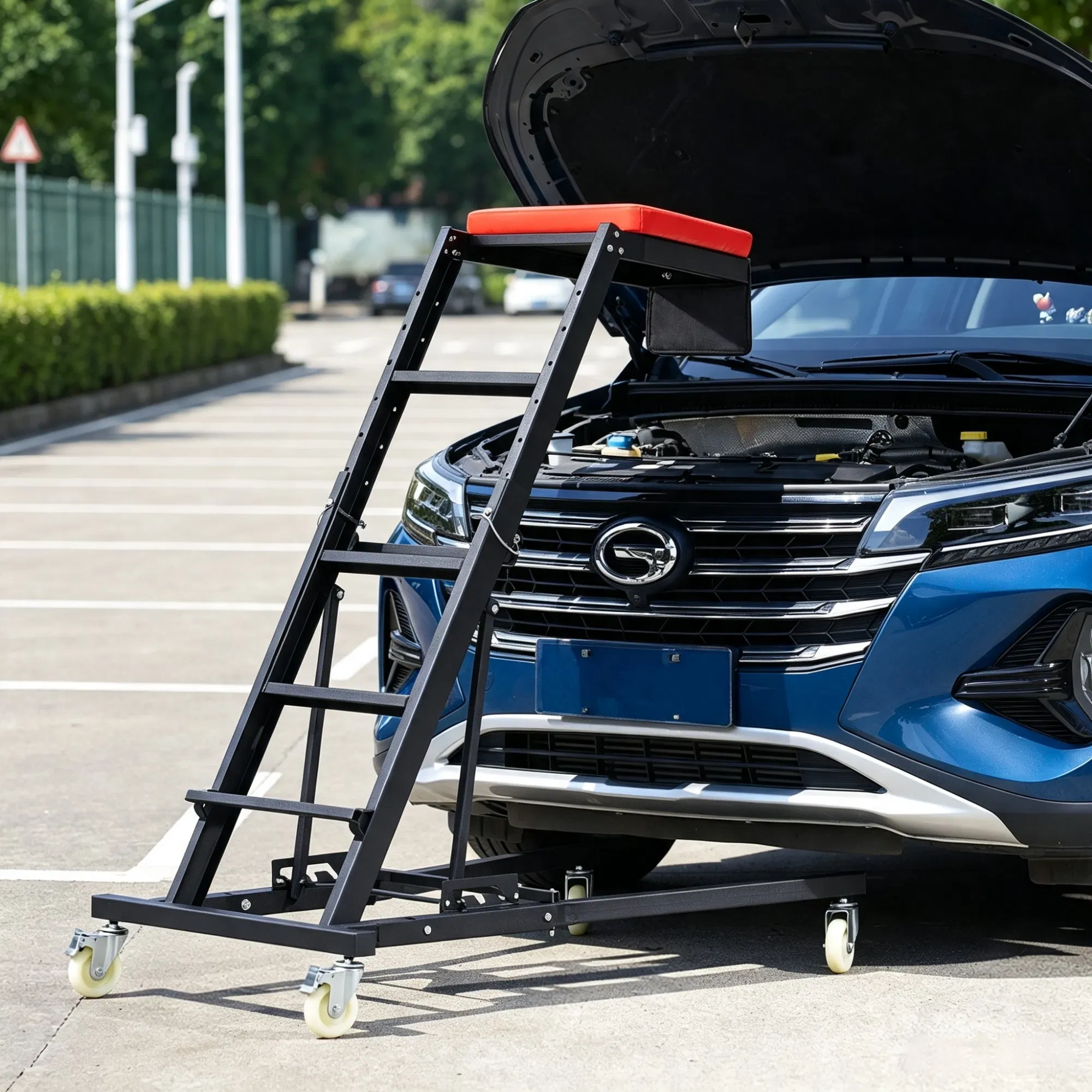 Automotive Topside Creeper (42.5"-64.8"), 400 LBS High Top Engine Creeper with Padded Deck & 4 Swivel Wheels photo 6