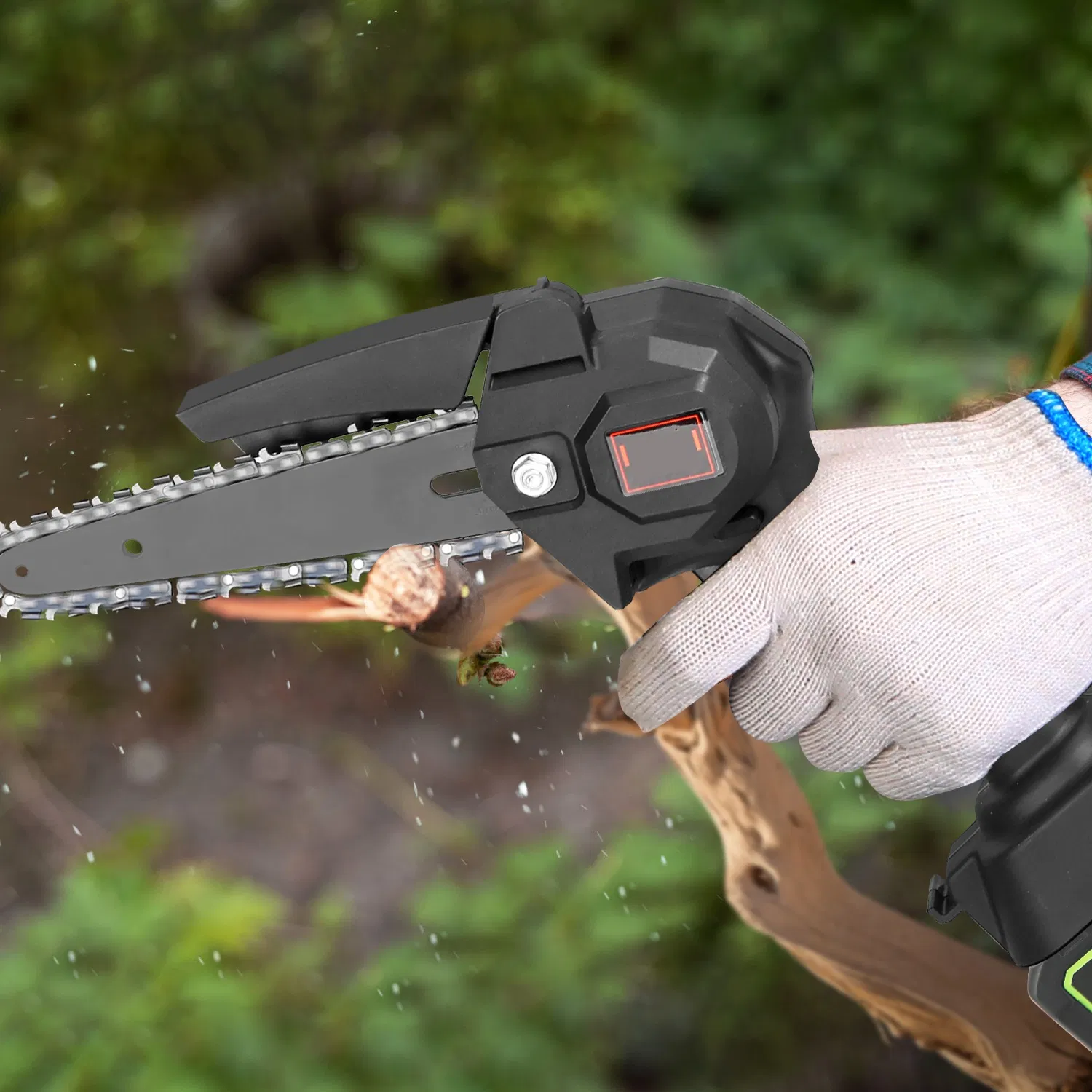 2-in-1 Electric Pole Saws for Tree Trimming, 6 Inch Mini Chainsaw Cordless with Extension Pole, Battery Powered Pole Chain Saw, Tree Trimmer Limb Branch Cutter Pruner with 2 Battery photo 2