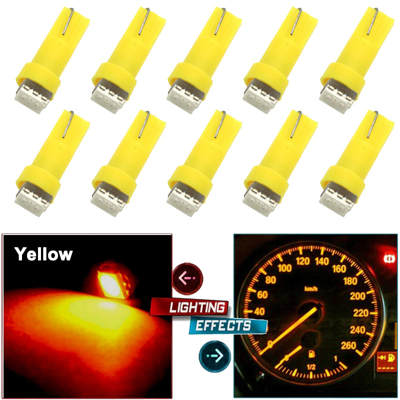 70PCS T5 T10 5050-SMD LED Speedometer Instrument Gauge Cluster Dash Light Bulbs photo 8