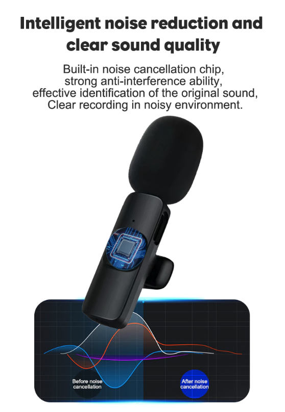 Lavalier Microphone Wireless Audio Video Recording Mini Mic For Android/iPhone photo 8