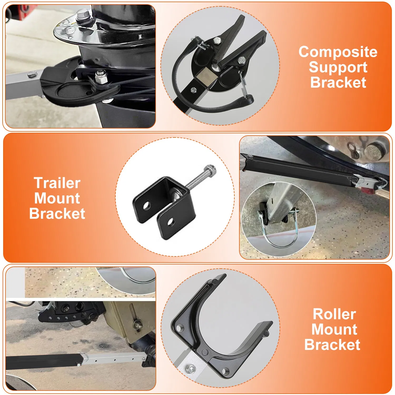 Heavy Duty Boat Transom Saver, 28-40in Adjustable Outboard Motor Support - Shock-Absorbing Rubber Strap, 2 Mounting Options, Fits Under 100 HP Engines, Protects Transom & Extends Motor Lifespan photo 4