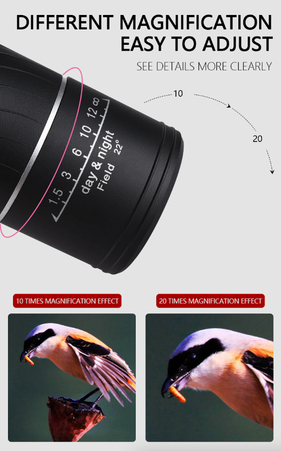 40X60 Monocular Binoculars With Night Vision BAK4 Prism High Power Waterproof photo 7