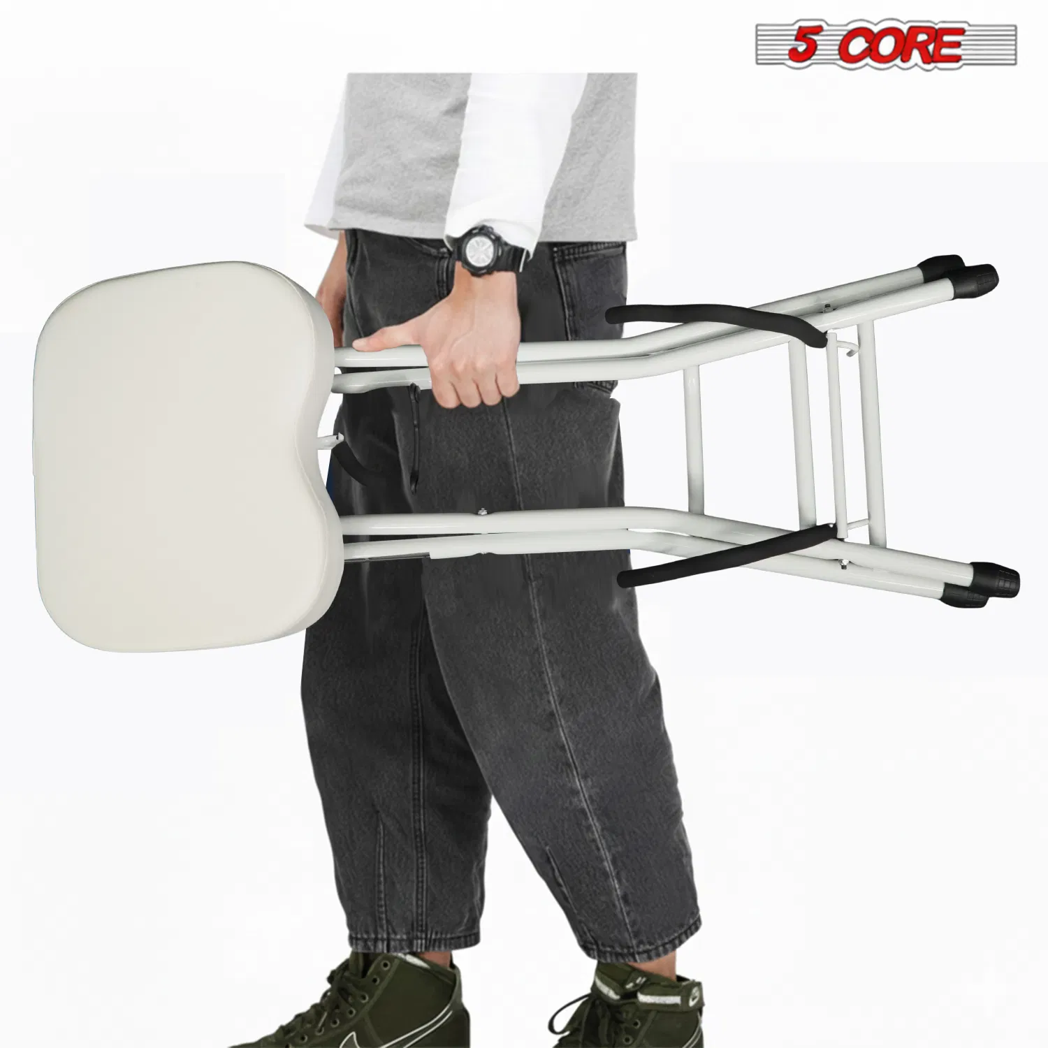5Core Guitar Stool 3.15" Padded Chair Foldable Heavy Duty Music Seat Built in Foot Rest Guitar Stand photo 6