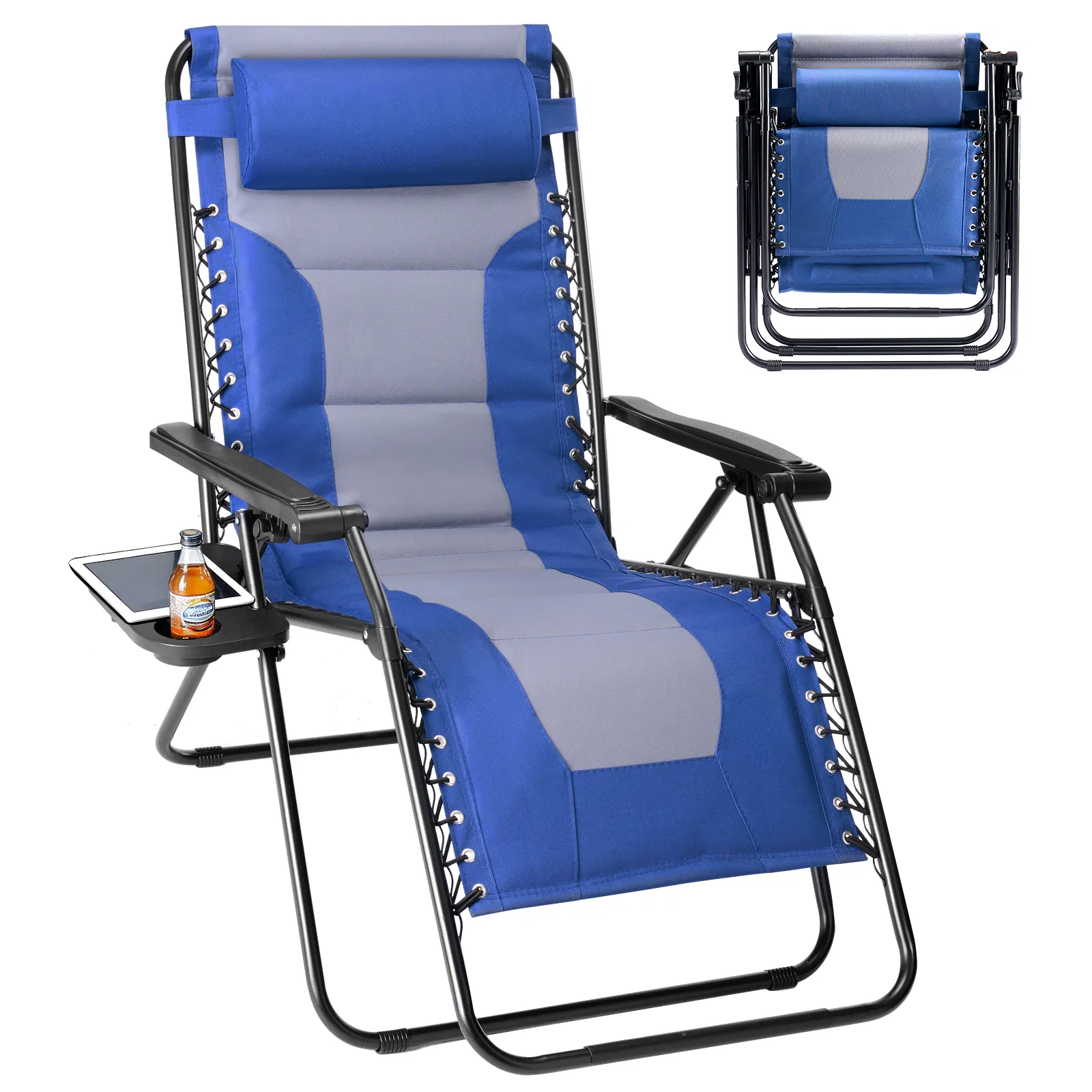 Sleeve-encased zero-gravity chair, heavy-duty outdoor recliner, foldable anti-gravity outdoor leisure chair photo 3