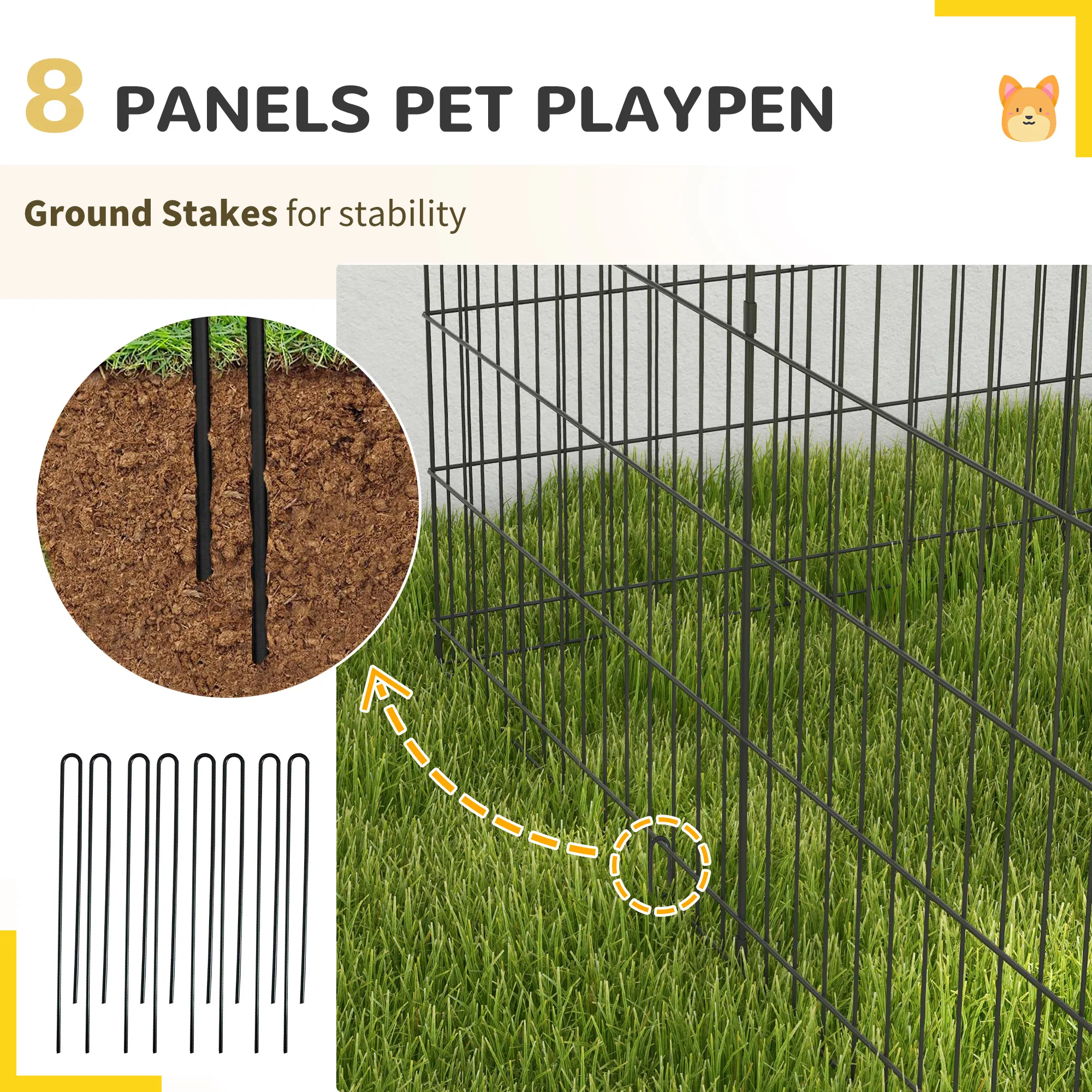 30inch Foldable Metal Exercise Pet Playpen Yard Dog Puppy Kennel Cage 8 Panel photo 6