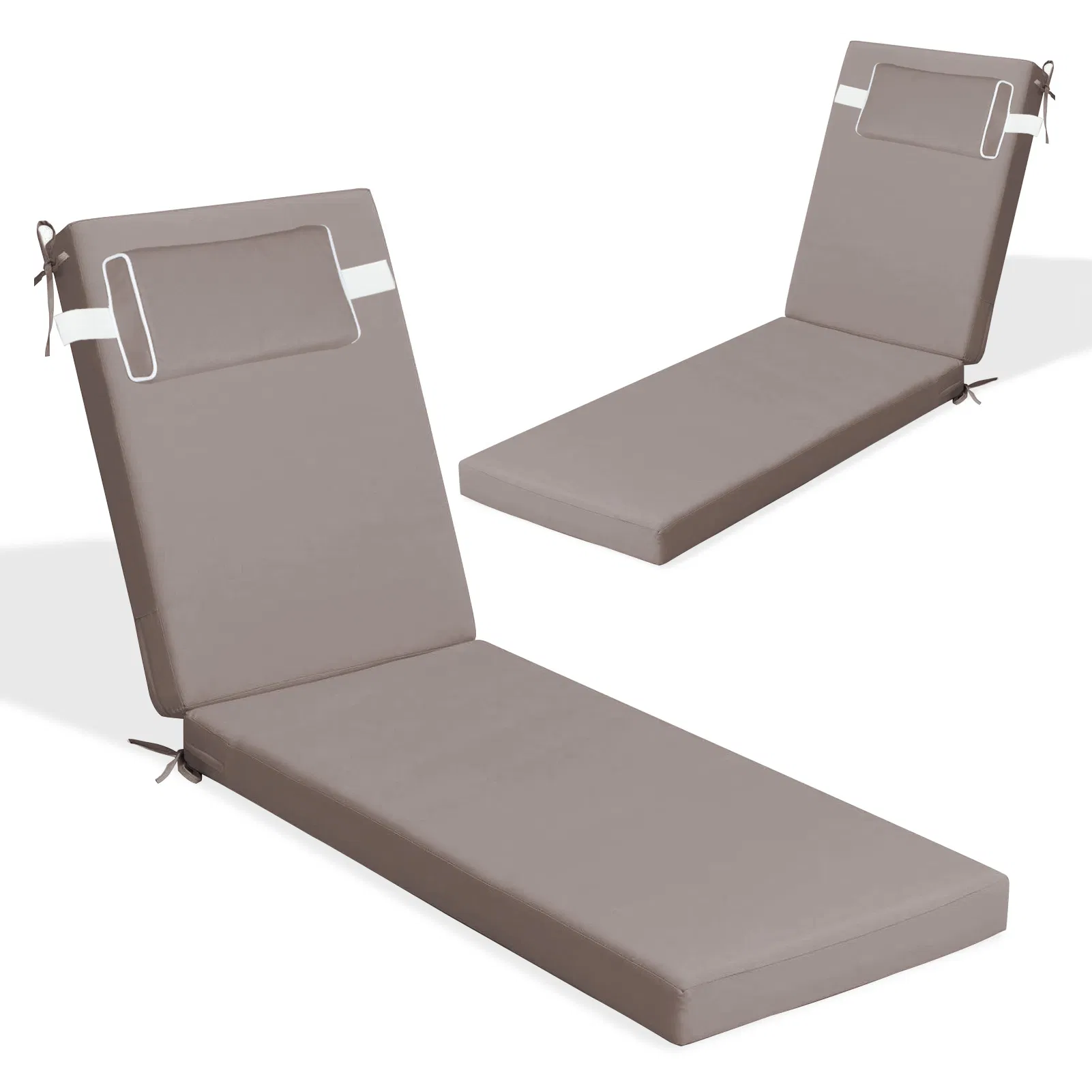 Outdoor Chaise Lounge Cushion, 72 in. x 21 in. x 3 in. Waterproof Fade-Resistant Patio Chair Pad for Pool Beach photo 7