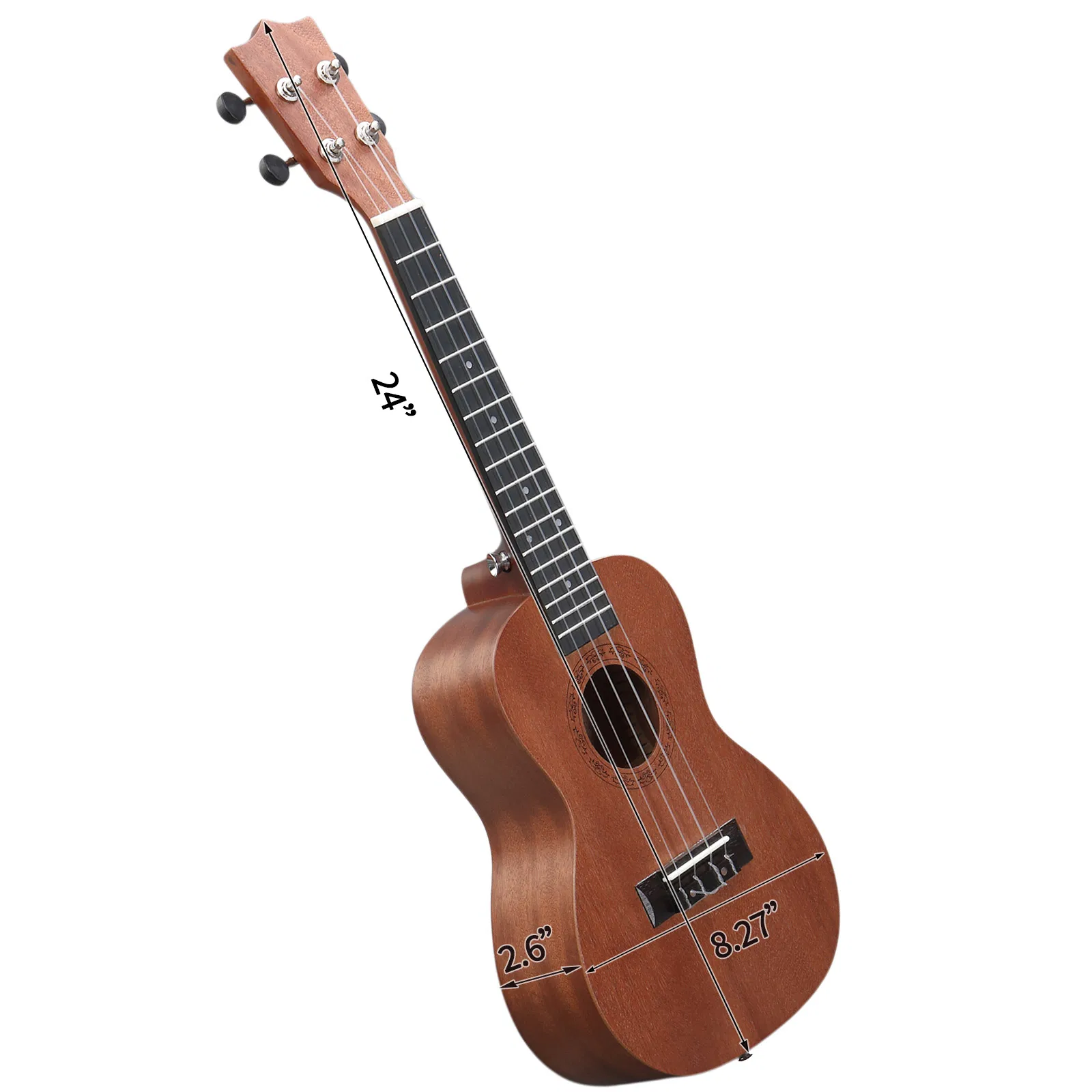 23in mahogany body rosewood fingerboard ukulele, cotton bag, capo, strap, picks*2, tunerStringsDust cloth photo 8