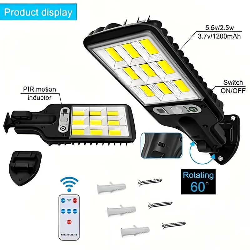 Multi-functional wall lamp, with high-color-rendering LED light source, soft and eye-friendly light, solar charging, adjustable brightness and angle photo 5