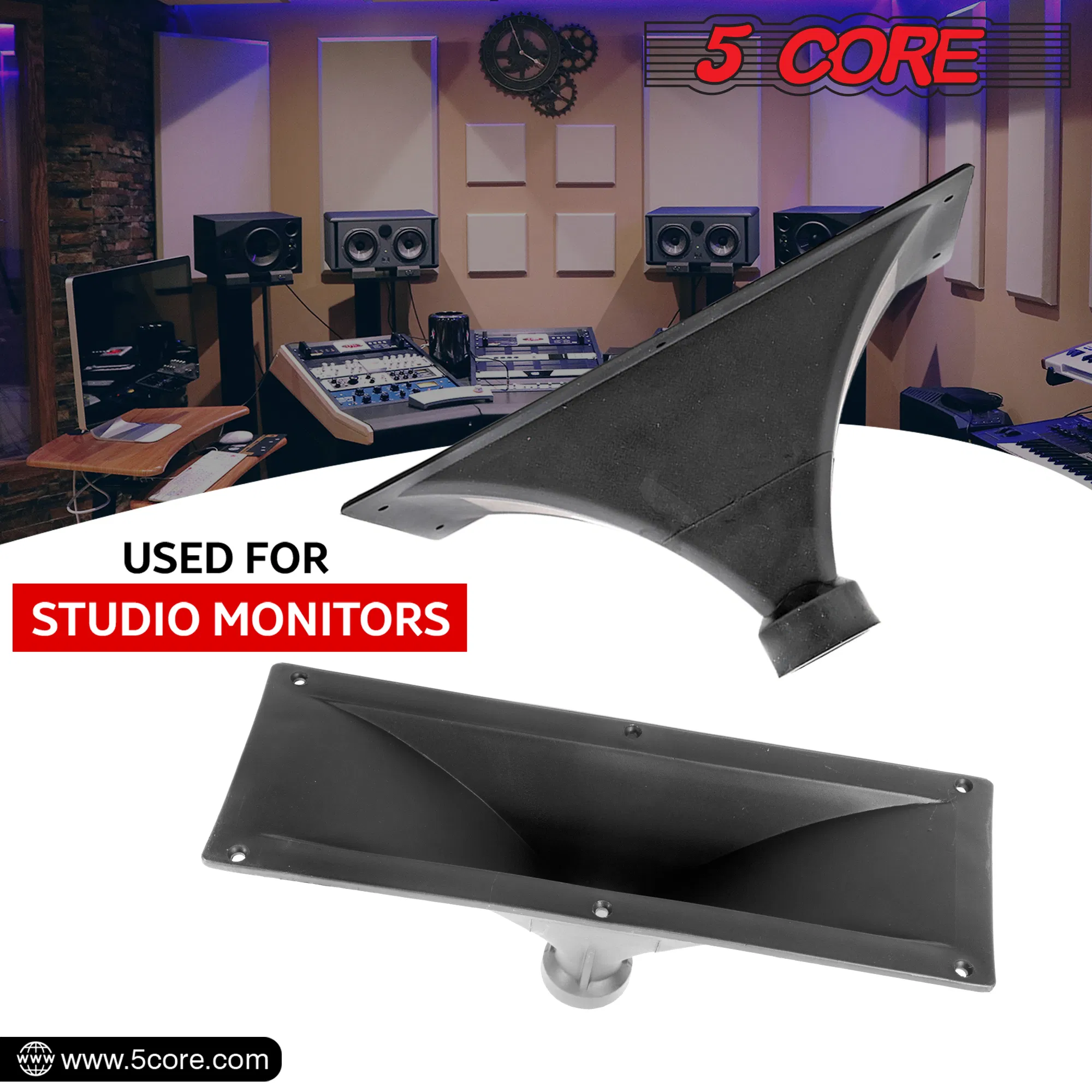5 CORE 15x5 Rectangle Plastic Screw-On Horn for Assorted Speaker Cabinets 34mm Throat photo 6