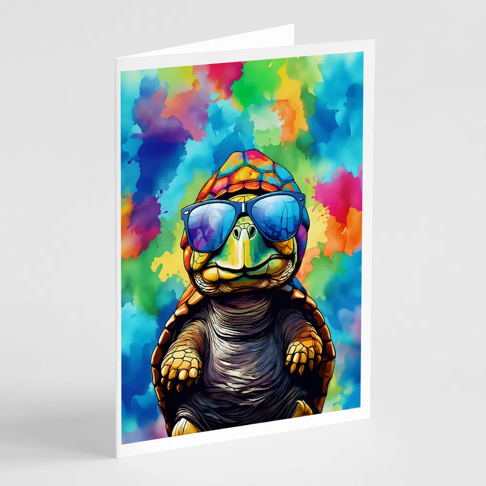 NEW Hippie Animal Tortoise Turtle Greeting Cards Pack of 8 Blank Cards with Envelopes Whimsical A7 Size 5x7 Blank Note Cards photo 4