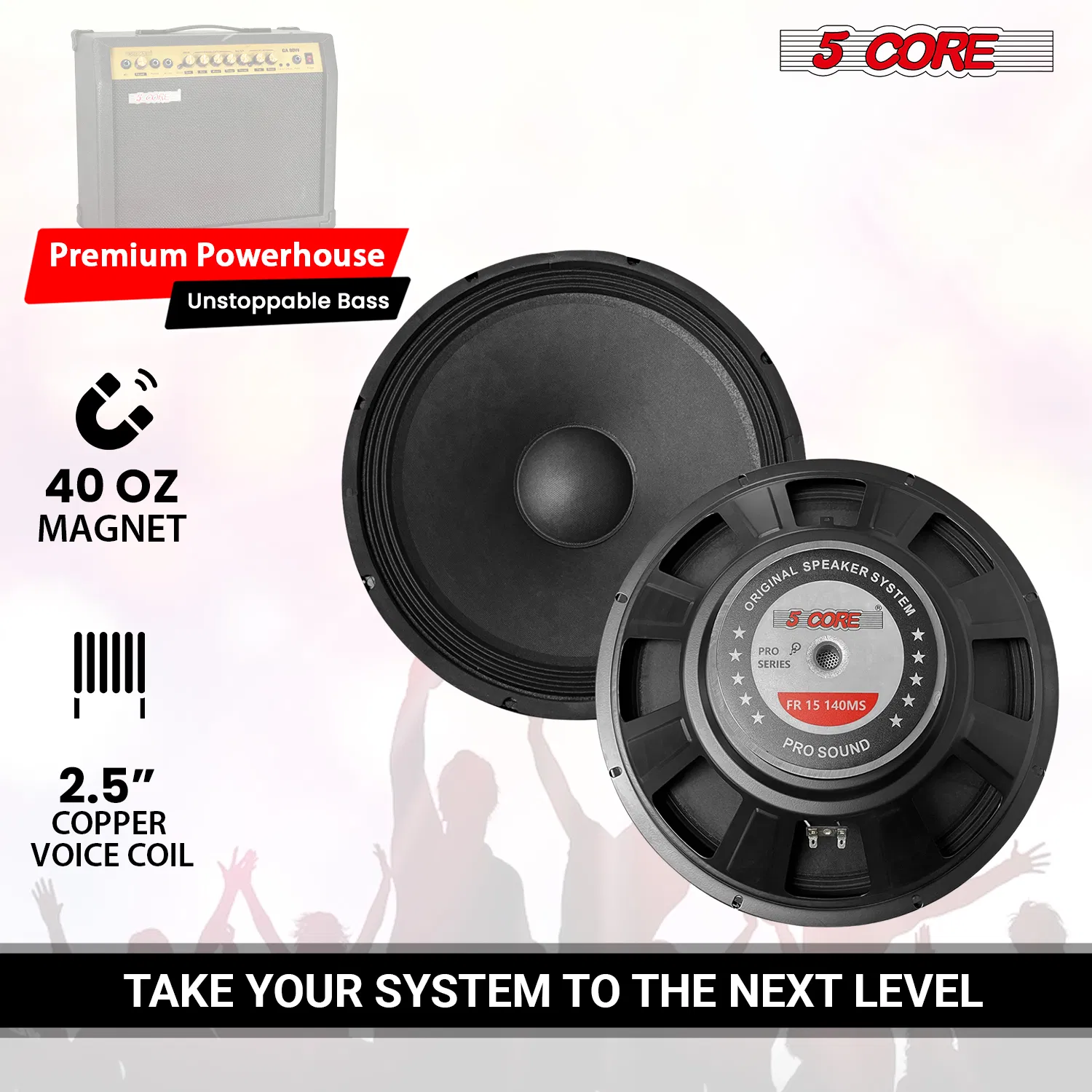 5 Core 15 Inch Guitar Speaker 4/8 Ohm Replacement Amplifier Driver photo 3