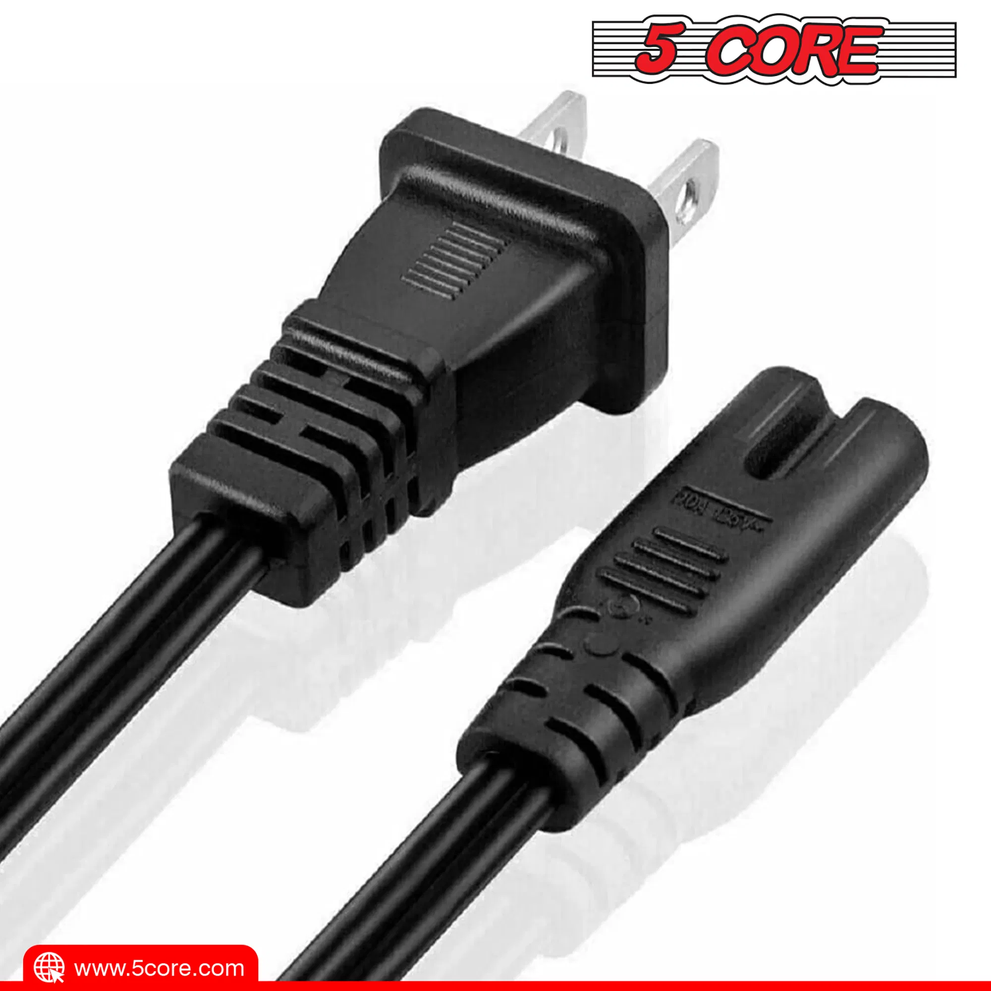 5 Core AC Power Cord 12 Ft ? 2 Prong US Male to Female Extension Adapter ? 16AWG/2C 125V 13A 1/2/5 Pc - PP 1002 photo 3