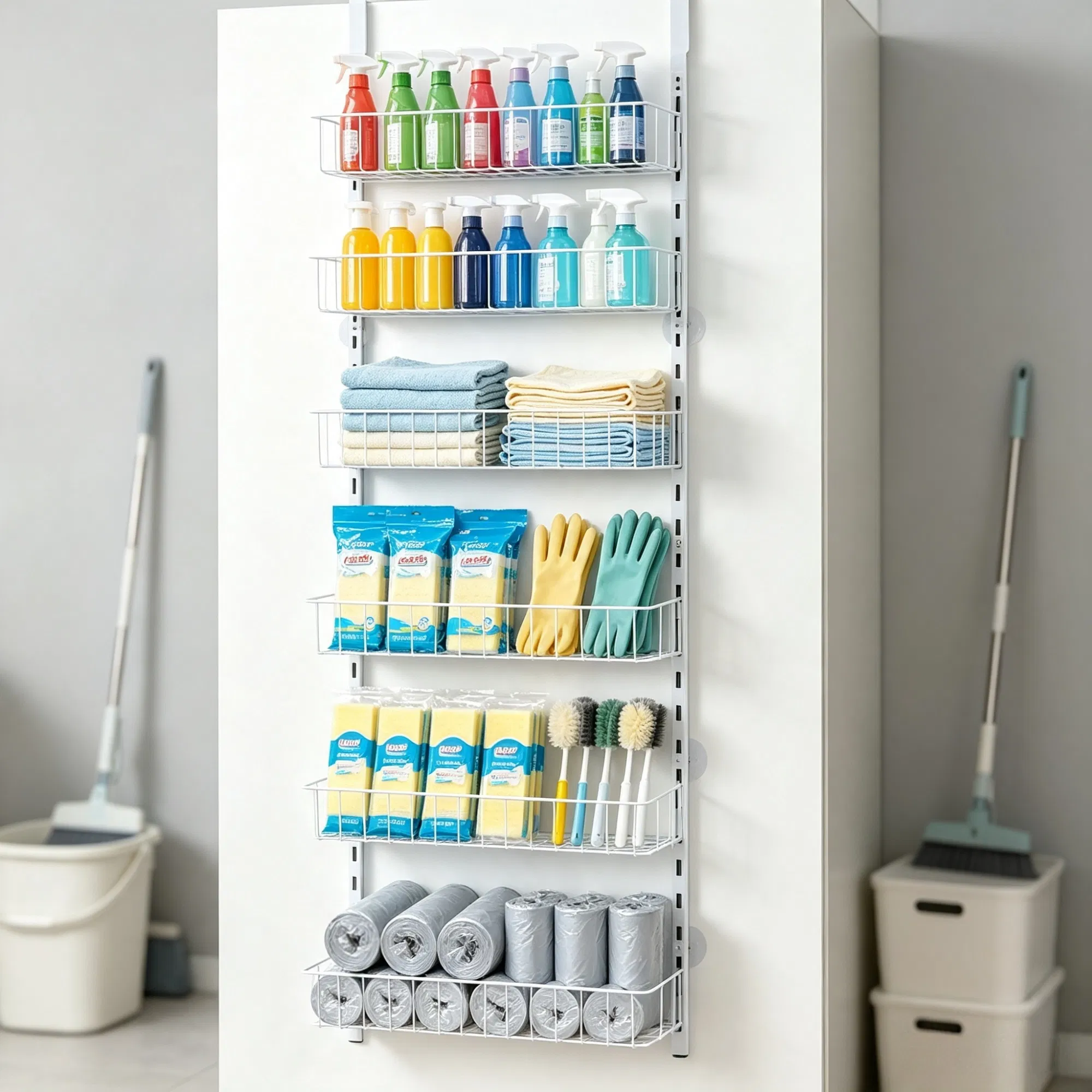6-Tier Over the Door Pantry Organizer, Adjustable Hanging Storage Rack for Kitchen photo 3
