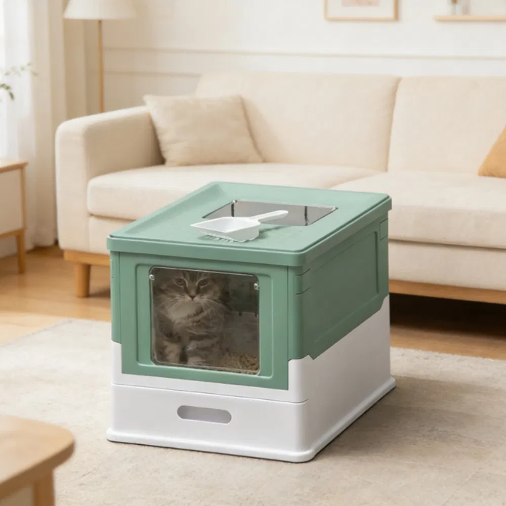 Stainless Steel Enclosed Litter Box for Cats photo 1