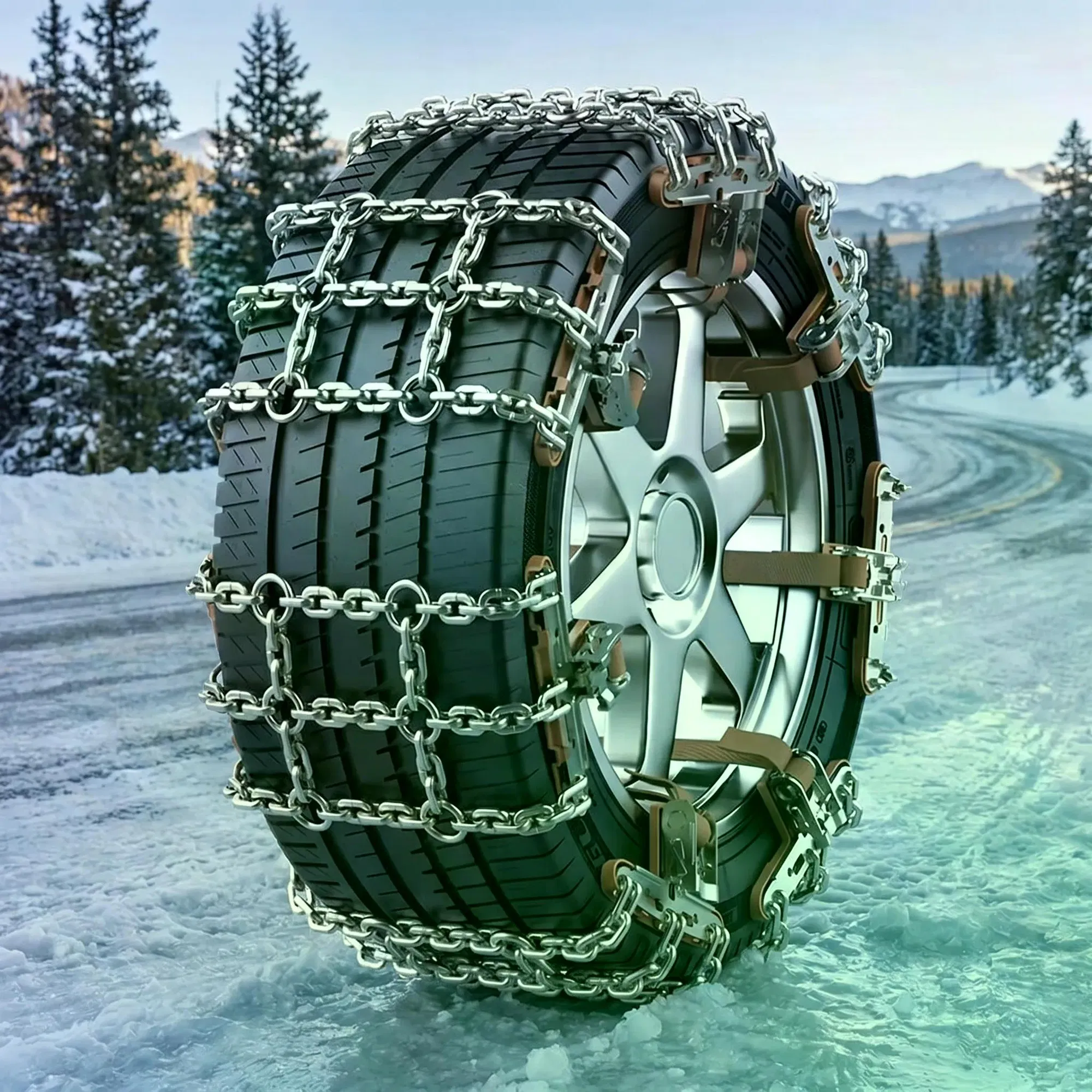 4Pcs Car Snow Chains, Anti-Slip Emergency Traction Tire Chains for Ice Snow Mud Sand, Fit Tire Width 165-265mm, No Jack Required photo 7