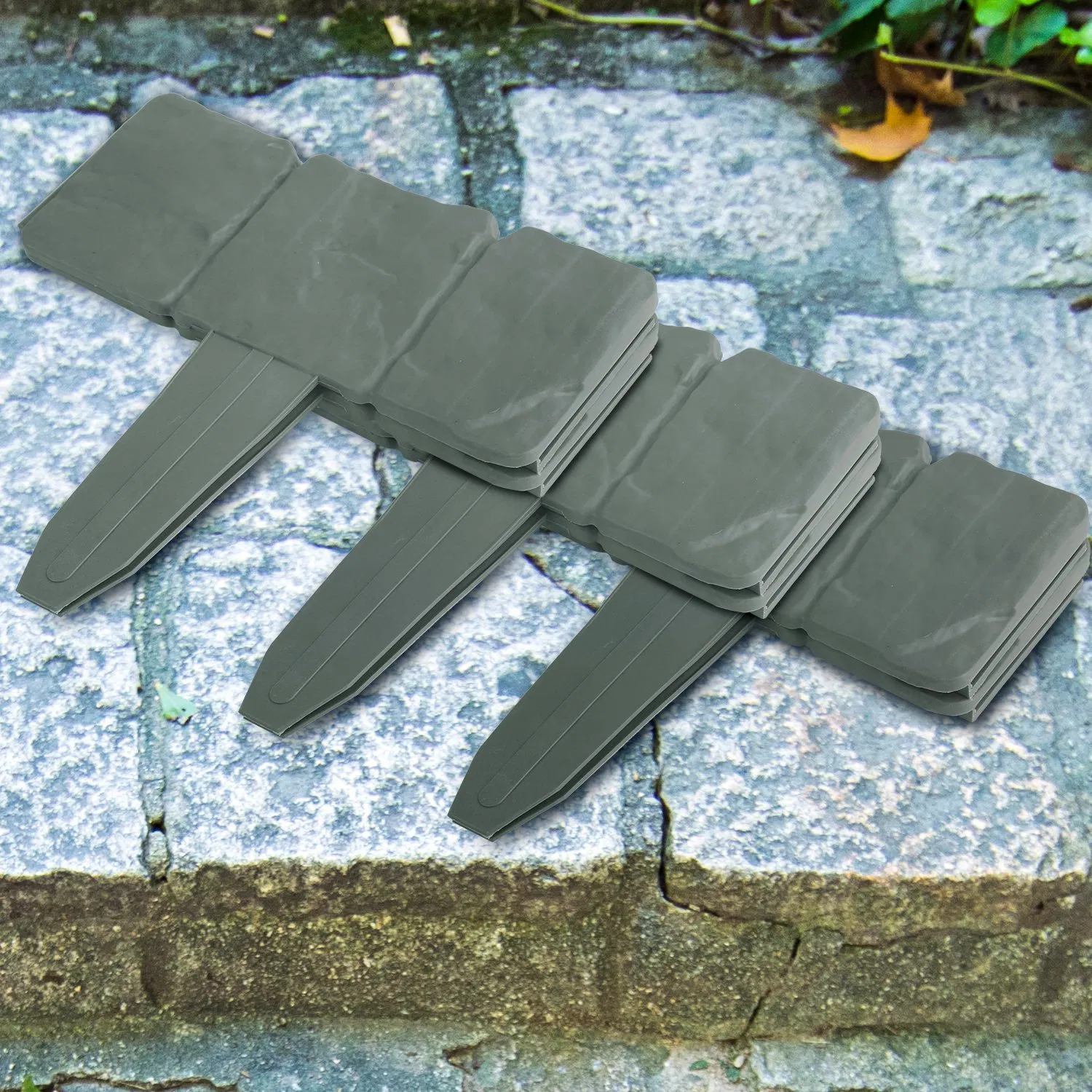 20 PCS Cobbled Stone Effect Plastic Garden Lawn Border Edging photo 7