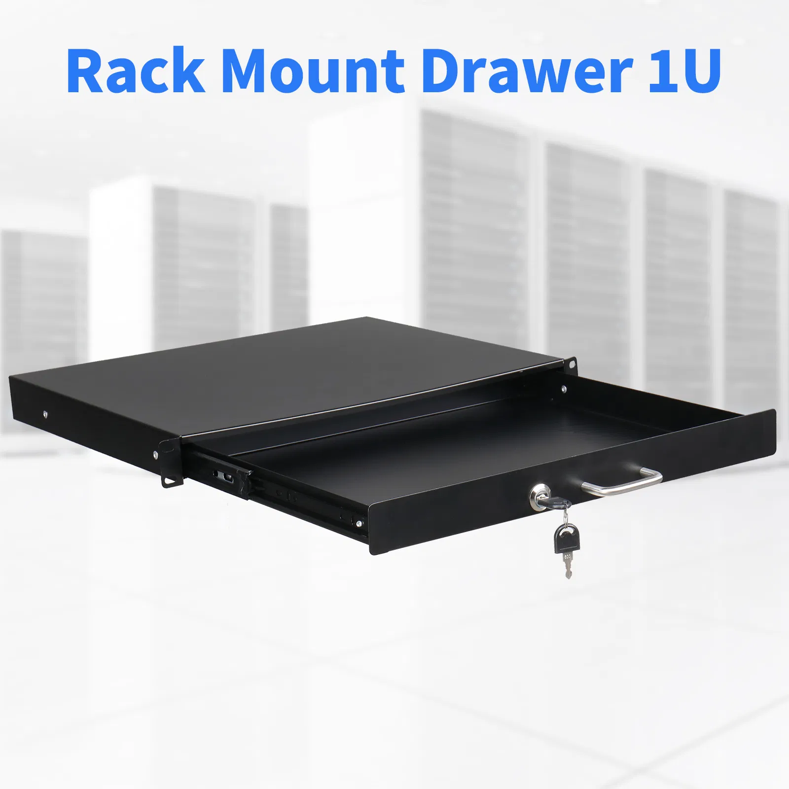 [Do Not Sell on Amazon]19" 1U Steel Plate DJ Drawer Equipment Cabinet with Keys Black photo 6
